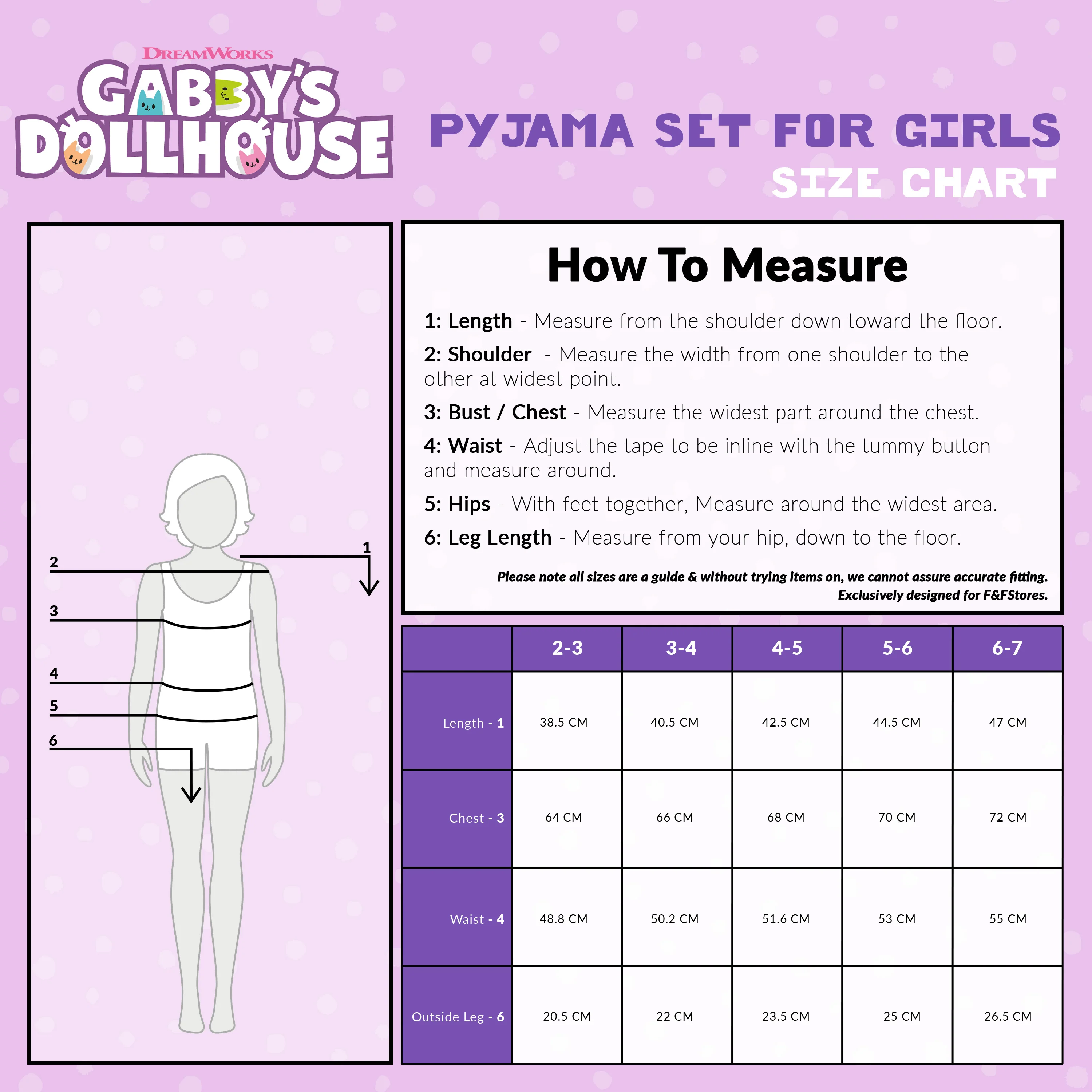 Gabby's Dollhouse Girls Short Pyjamas Set, Breathable Loungewear - Girls Gifts - Image 6