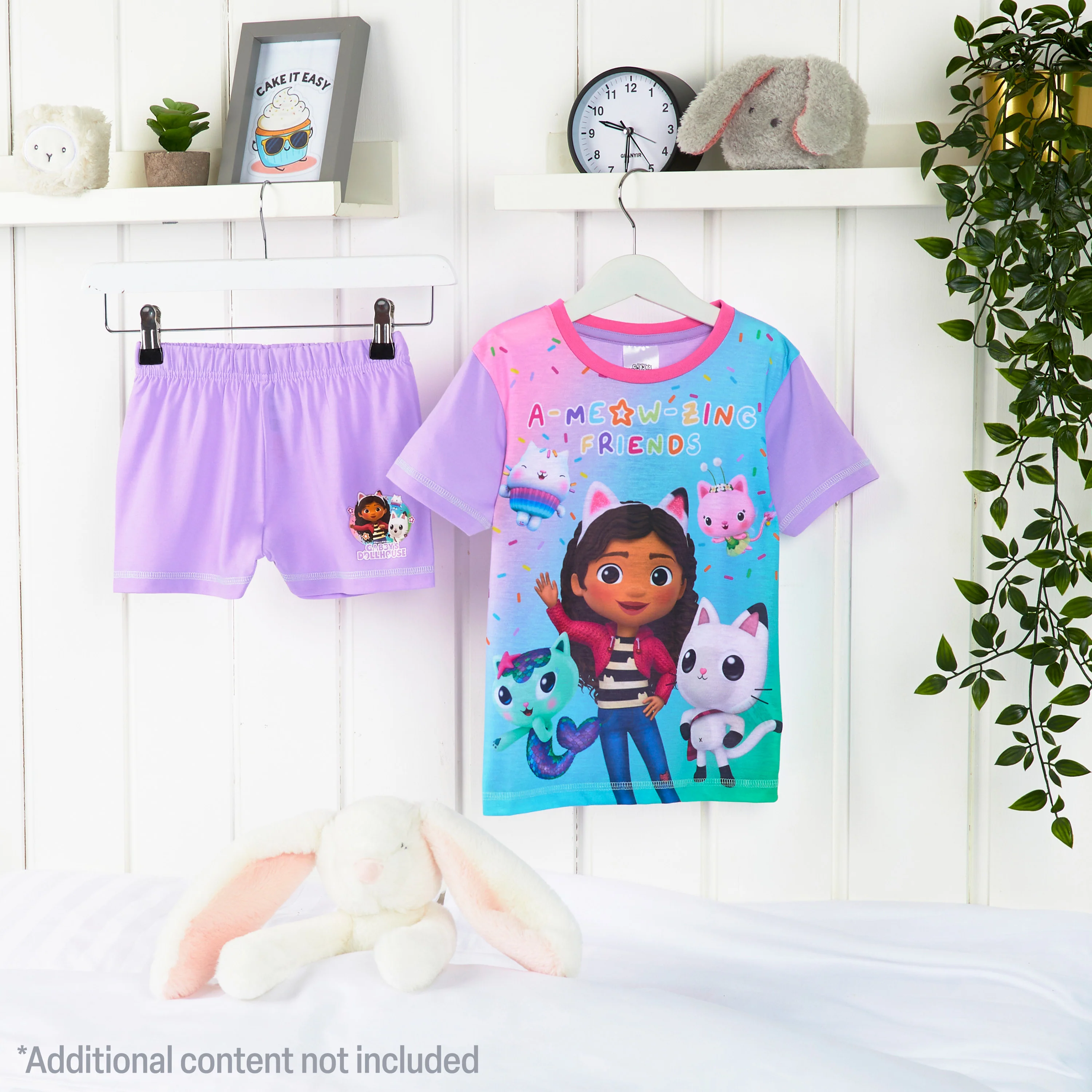 Gabby's Dollhouse Girls Short Pyjamas Set, Breathable Loungewear - Purple/Multi - Image 2