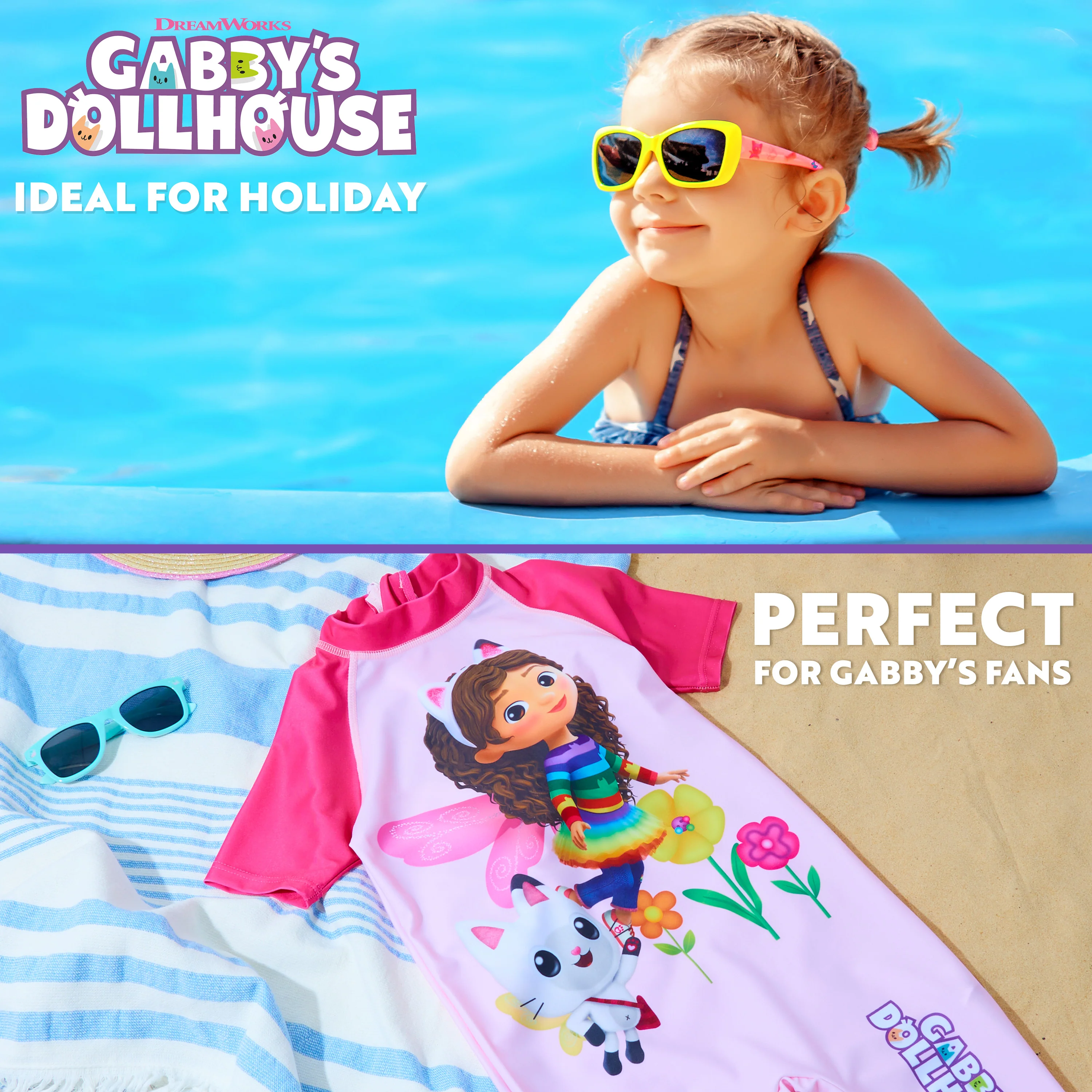 Gabby's Dollhouse Girls Swimming Costume - Long One Piece Swimsuit for Girls - Image 4