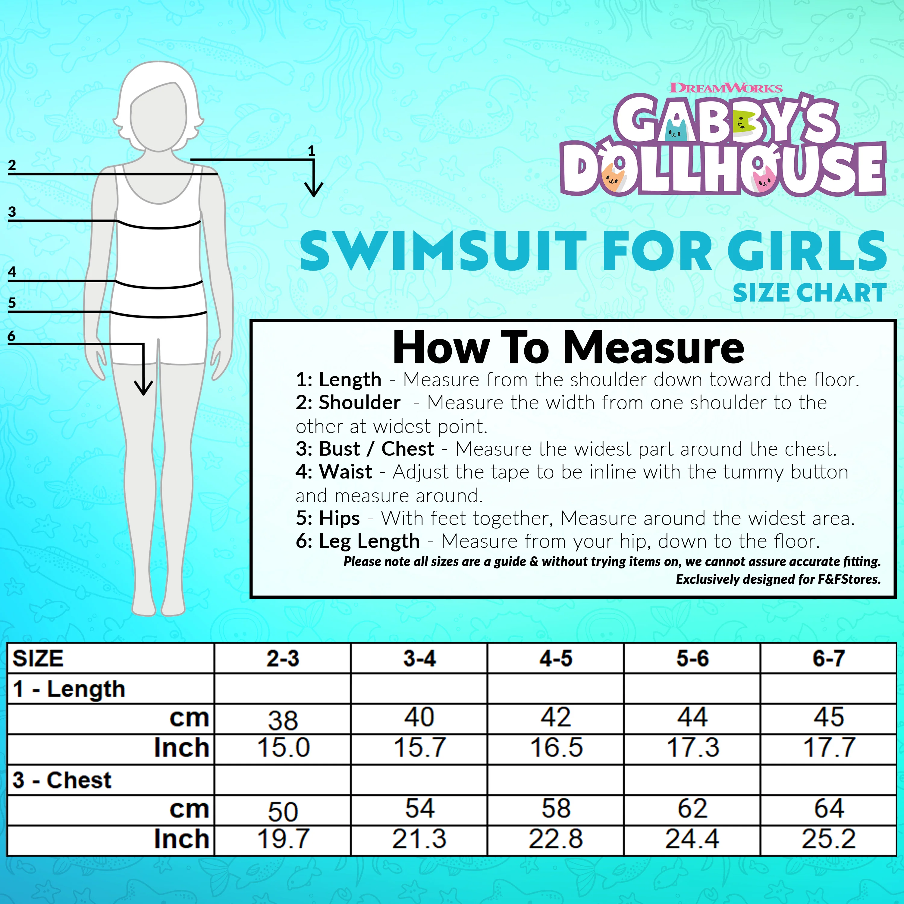 Gabby's Dollhouse Girls Swimming Costume, One Piece Swimsuit for Beach or Pool - Image 6
