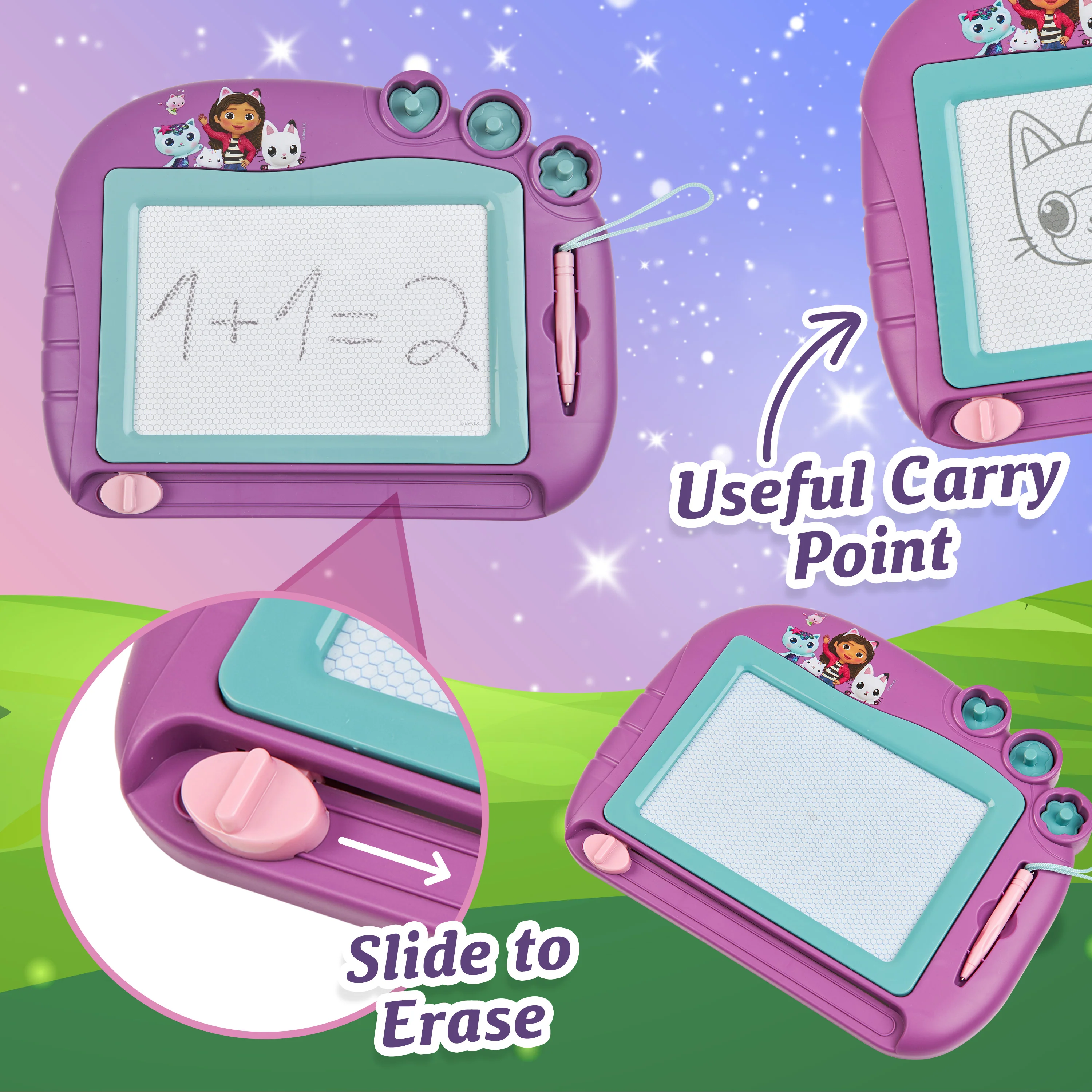Gabby's Dollhouse Magnetic Drawing Board for Kids Magic Scribbler Erasable Toy - Image 3