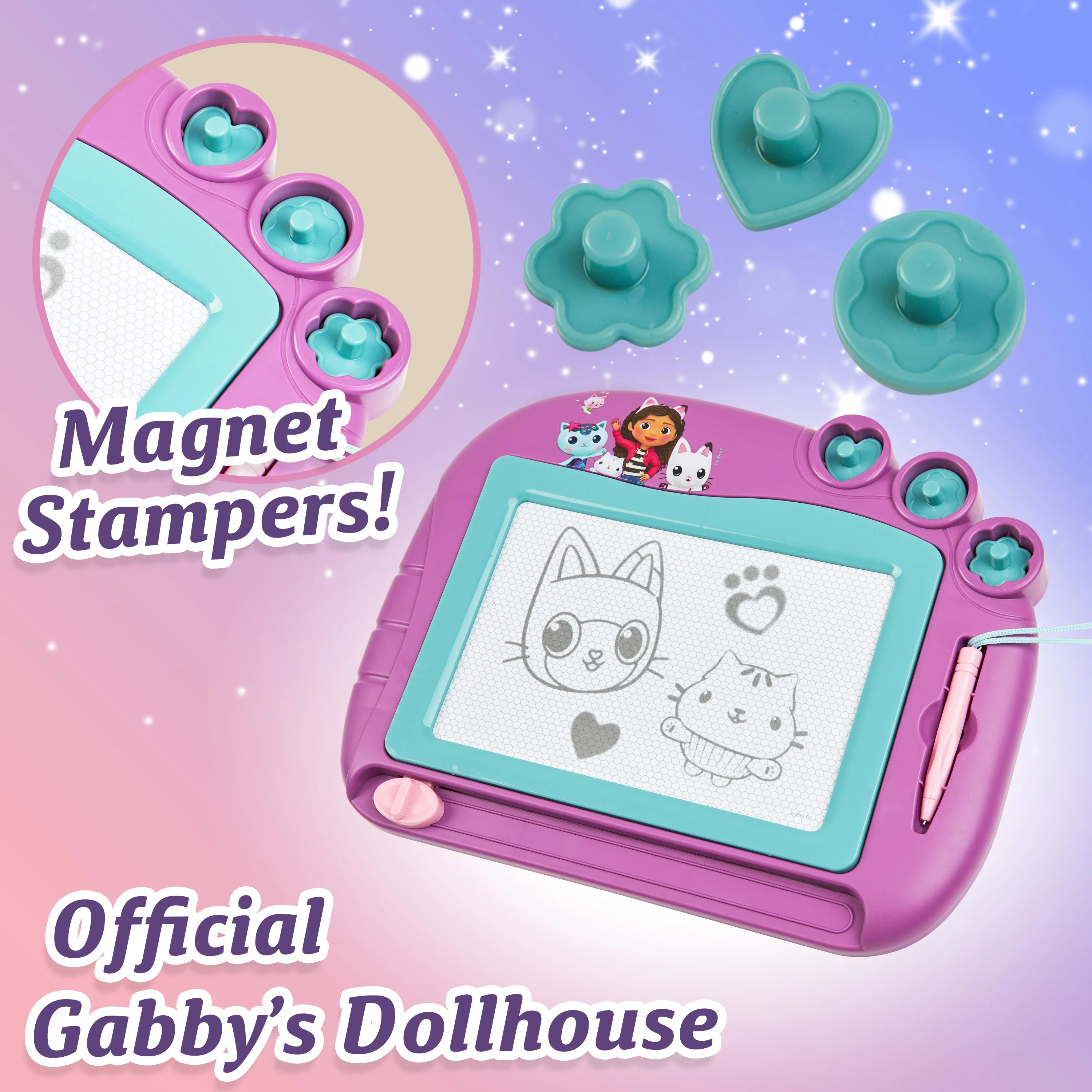Gabby's Dollhouse Magnetic Drawing Board for Kids Magic Scribbler Erasable Toy - Image 4