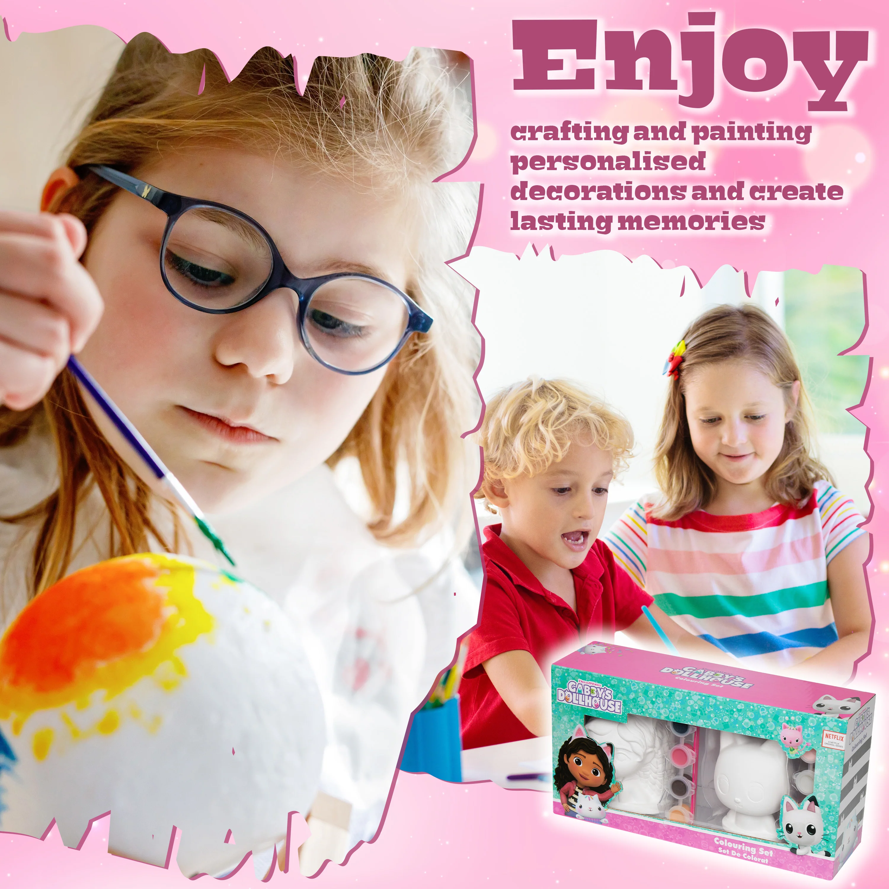 Gabby's Dollhouse Paint Your Own Plaster Figures Set of 2 for Girls DIY Crafts Art Set Activity - Gifts for Girls - Image 2