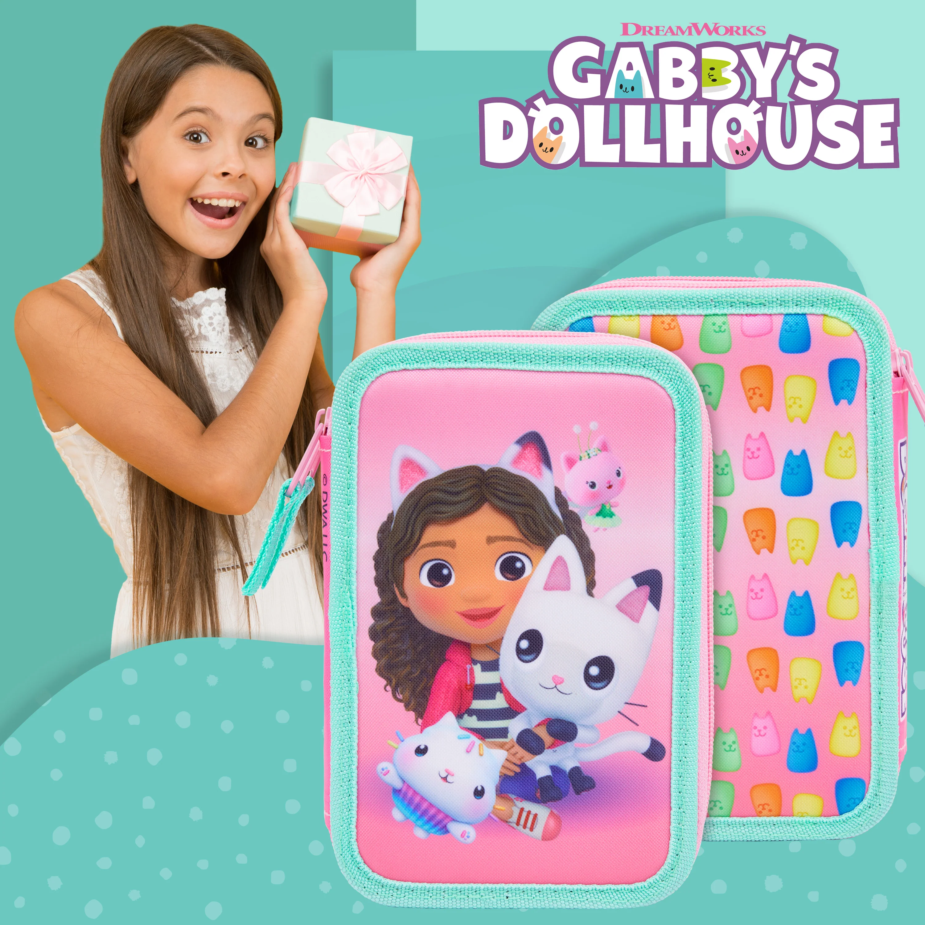 Gabby's Dollhouse Pencil Case with Stationery for Girls - Image 3