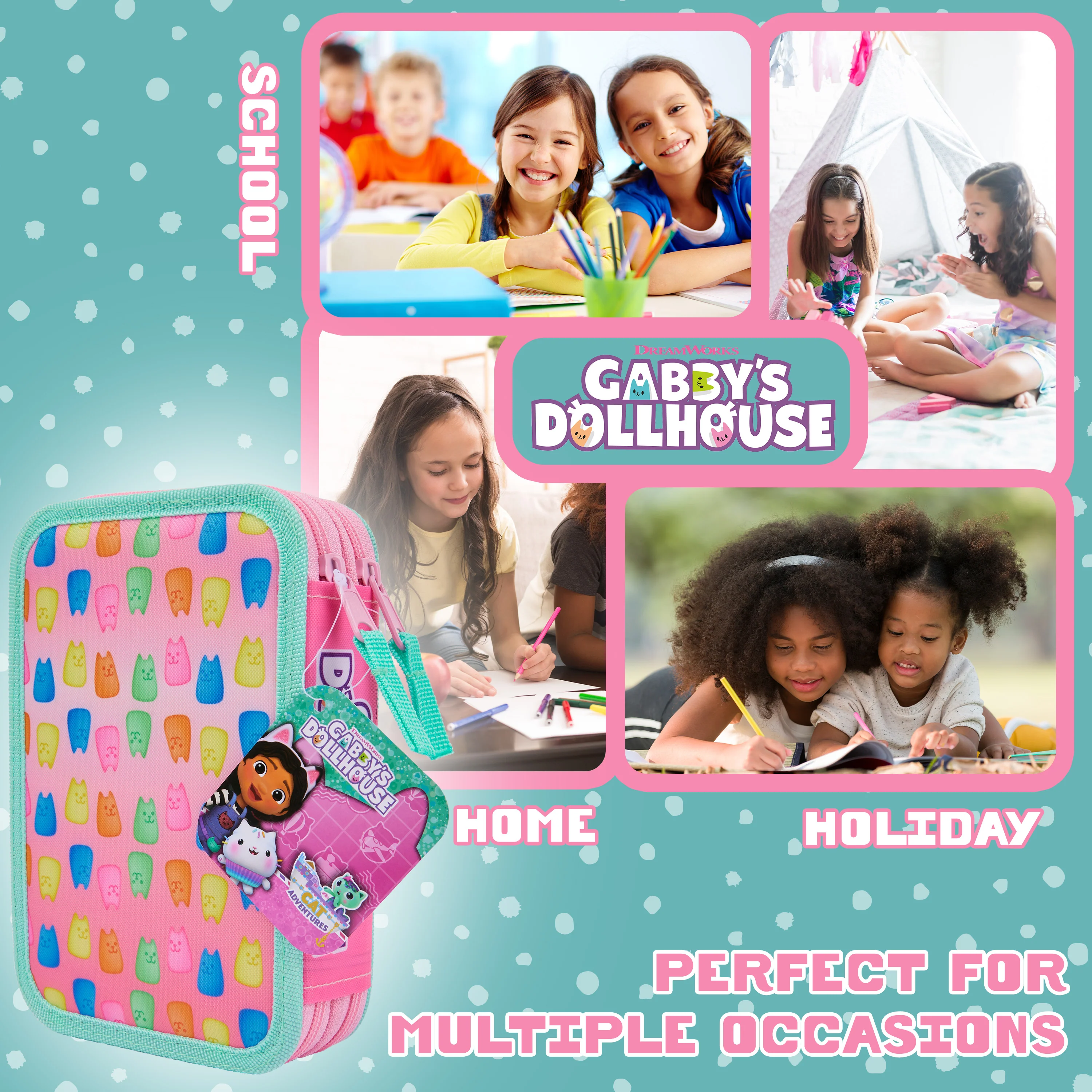 Gabby's Dollhouse Pencil Case with Stationery for Girls - Image 5