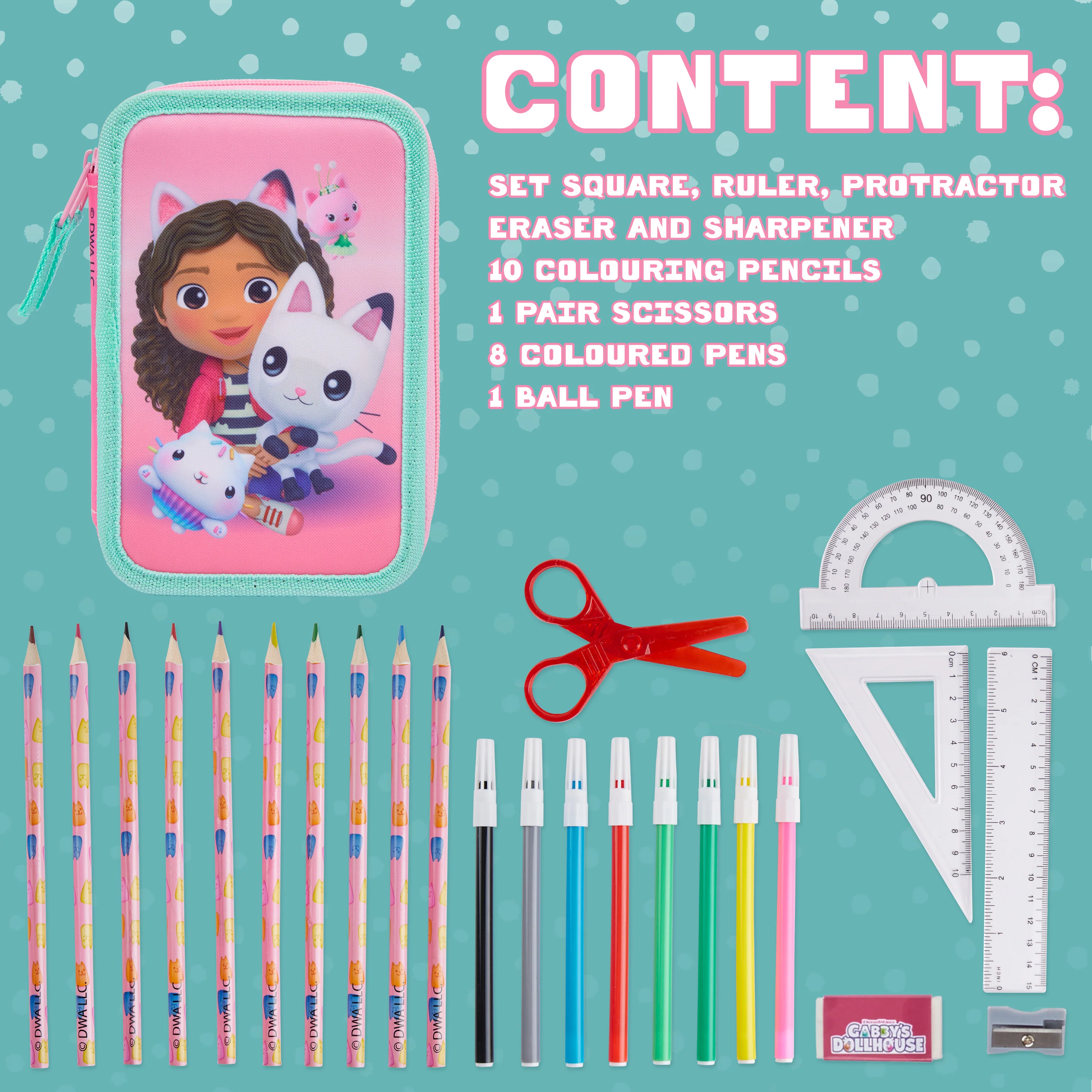 Gabby's Dollhouse Pencil Case with Stationery for Girls - Image 6