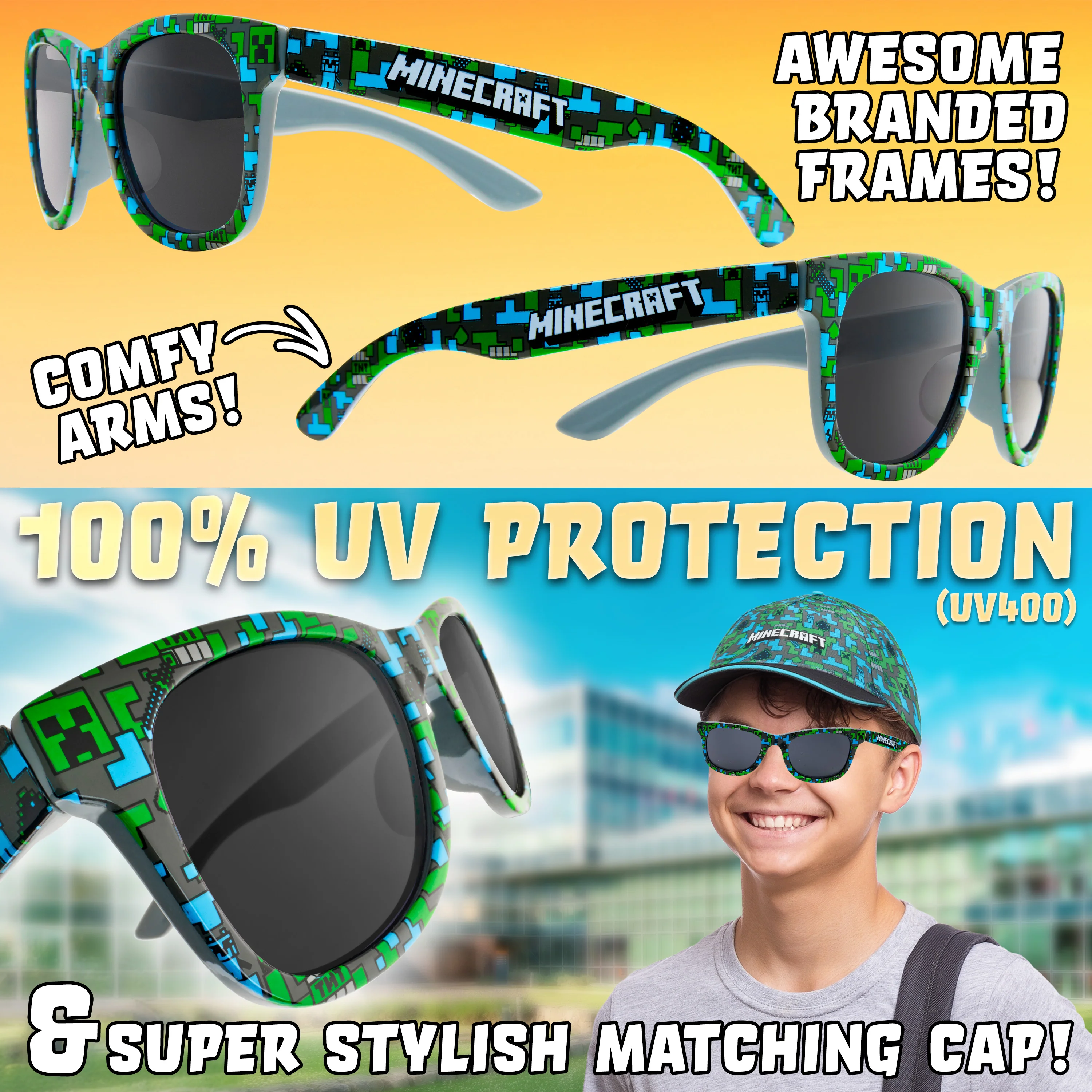 Get Trend Baseball Cap Kids Sunglasses Set Boys Hat 100% UV Protection Kids Sunglasses Holiday Accessories Boys Gifts - Image 3