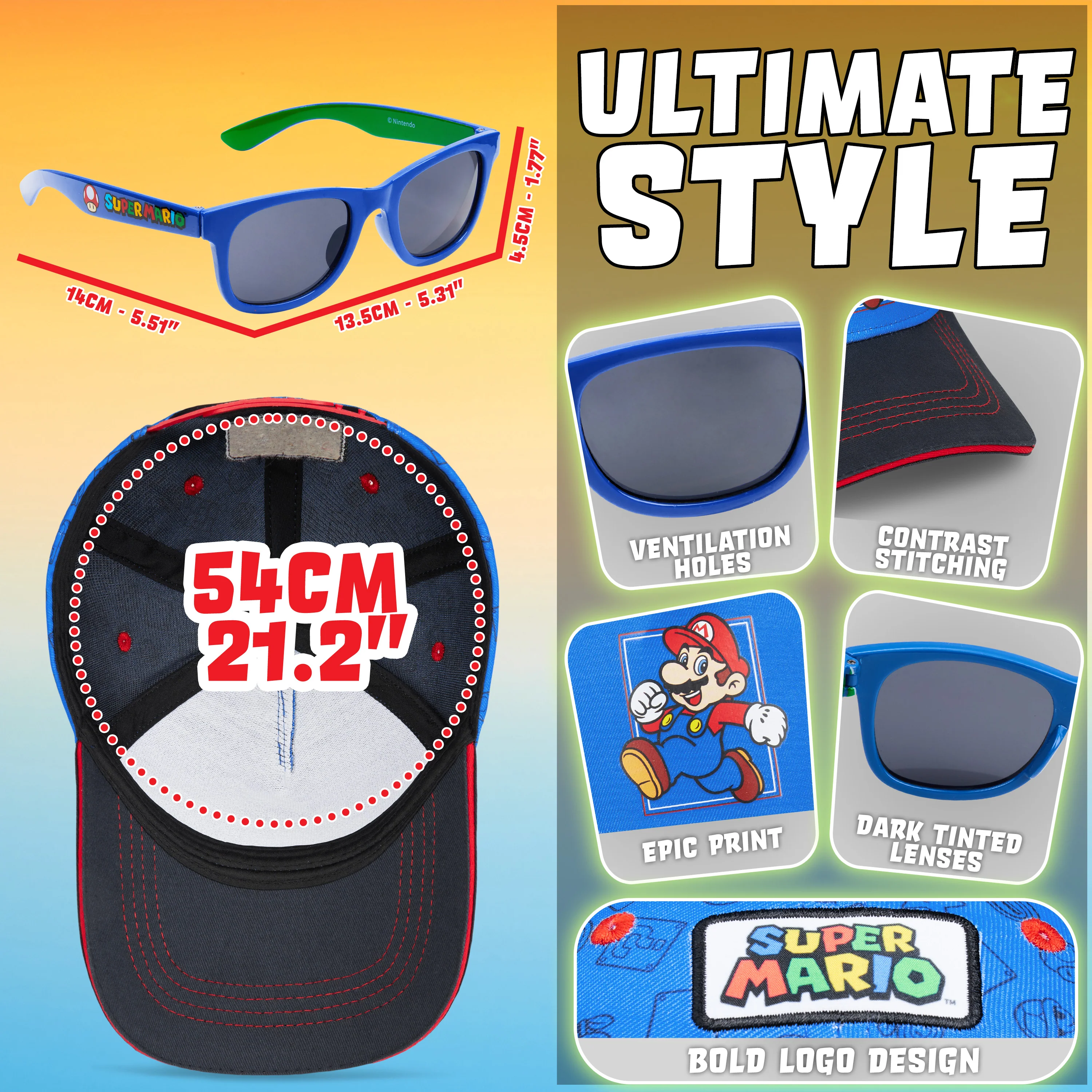 Get Trend Baseball Cap Kids Sunglasses Set Boys Hat 100% UV Protection Kids Sunglasses Holiday Accessories Boys Gifts - Image 6