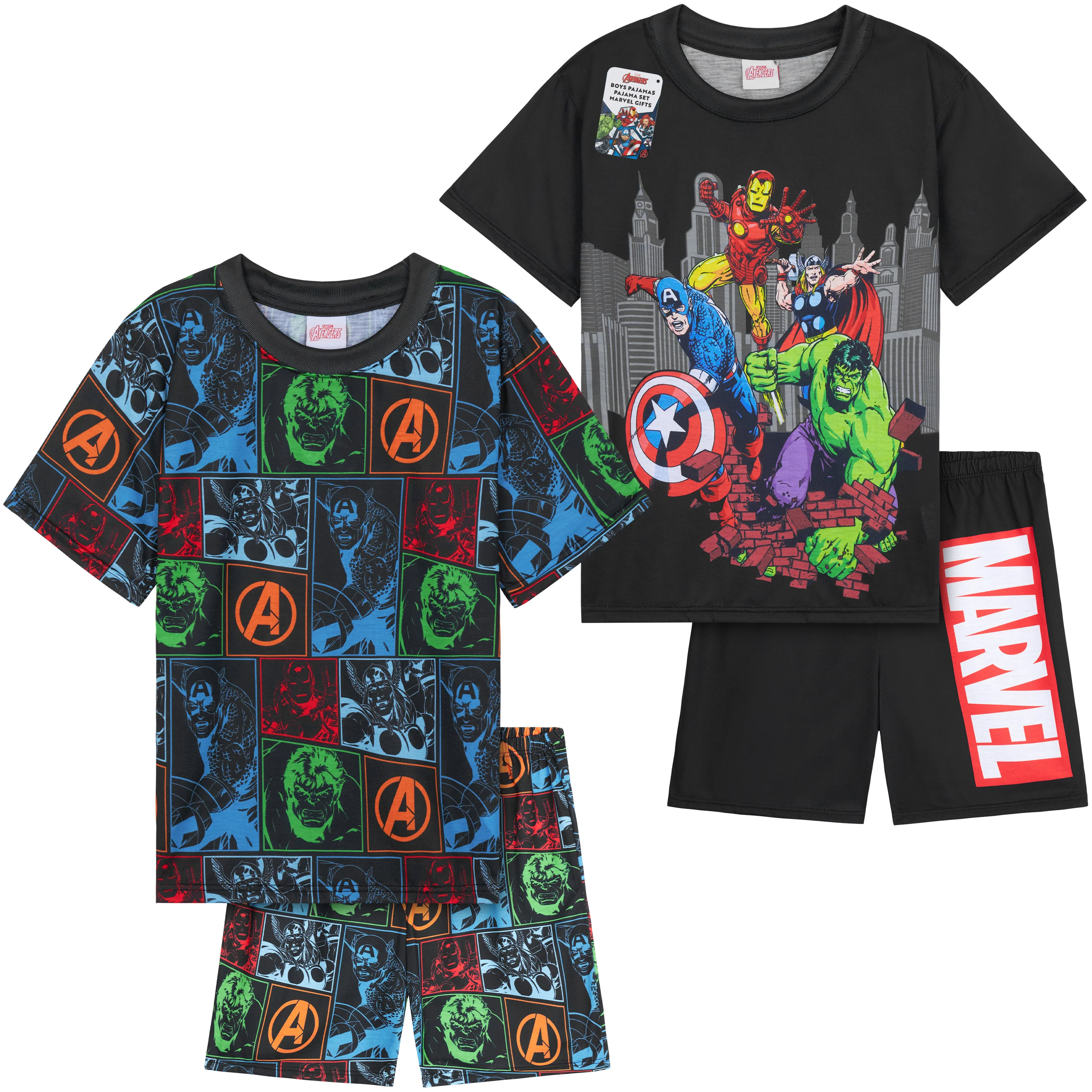 Get Trend Boys Pyjamas 2 Pack Short Sleeve PJs Set for Kids Teens Loungewear