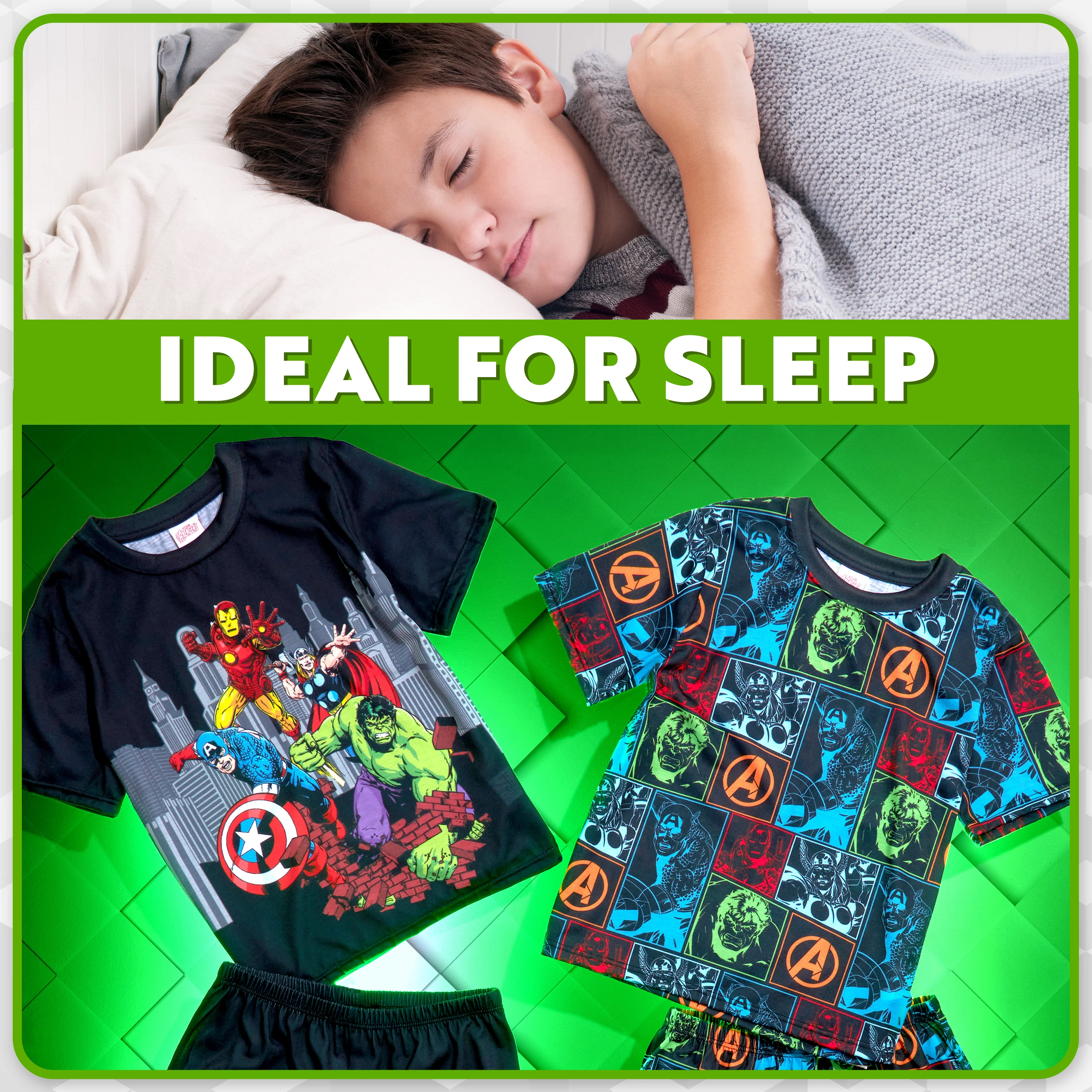 Get Trend Boys Pyjamas 2 Pack Short Sleeve PJs Set for Kids Teens Loungewear - Image 2