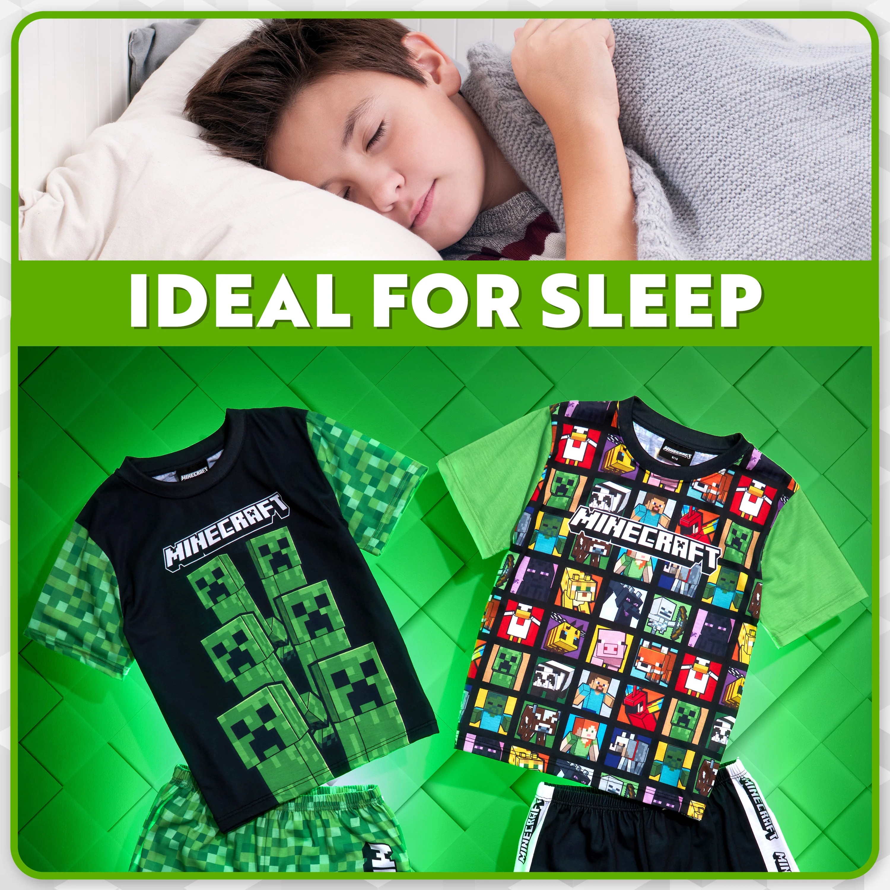 Get Trend Boys Pyjamas 2 Pack Short Sleeve PJs Set for Kids Teens Loungewear - Image 3