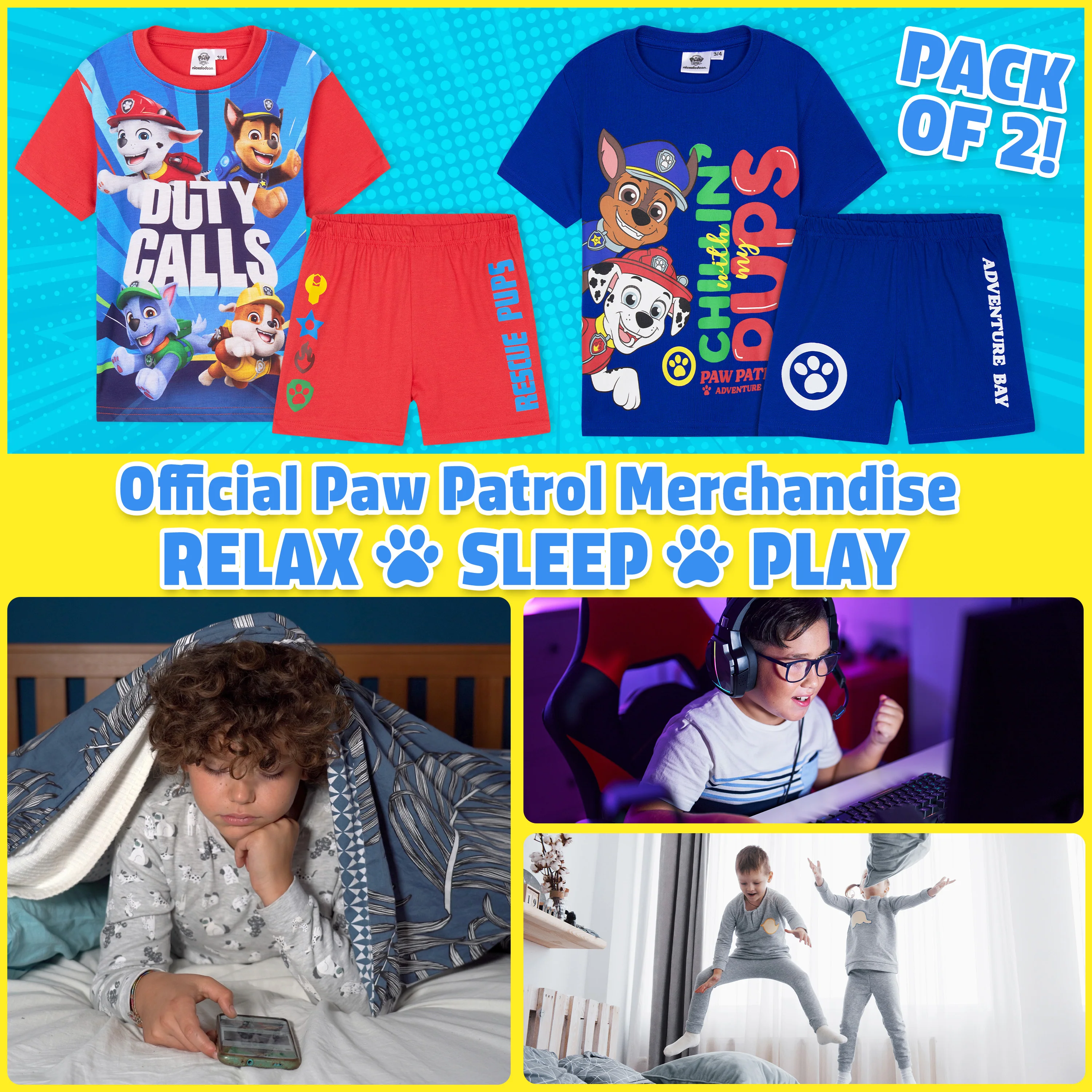Get Trend Boys Pyjamas Set Short PJs Kids Lounge Set Nightwear Soft Summer Sleepwear Multipacks Available Gifts for Boys - Image 2