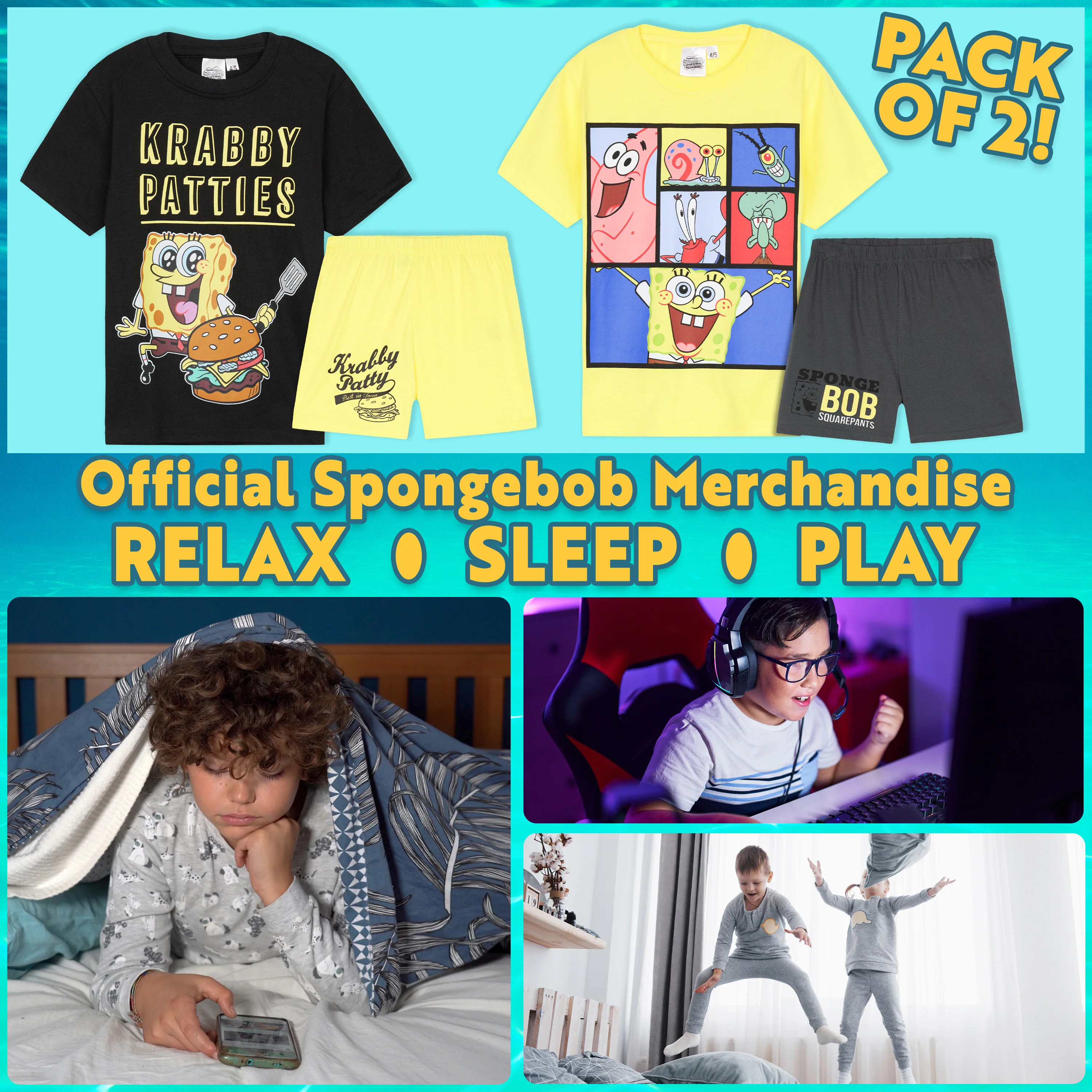 Get Trend Boys Pyjamas Set Short PJs Kids Lounge Set Nightwear Soft Summer Sleepwear Multipacks Available Gifts for Boys - Image 2