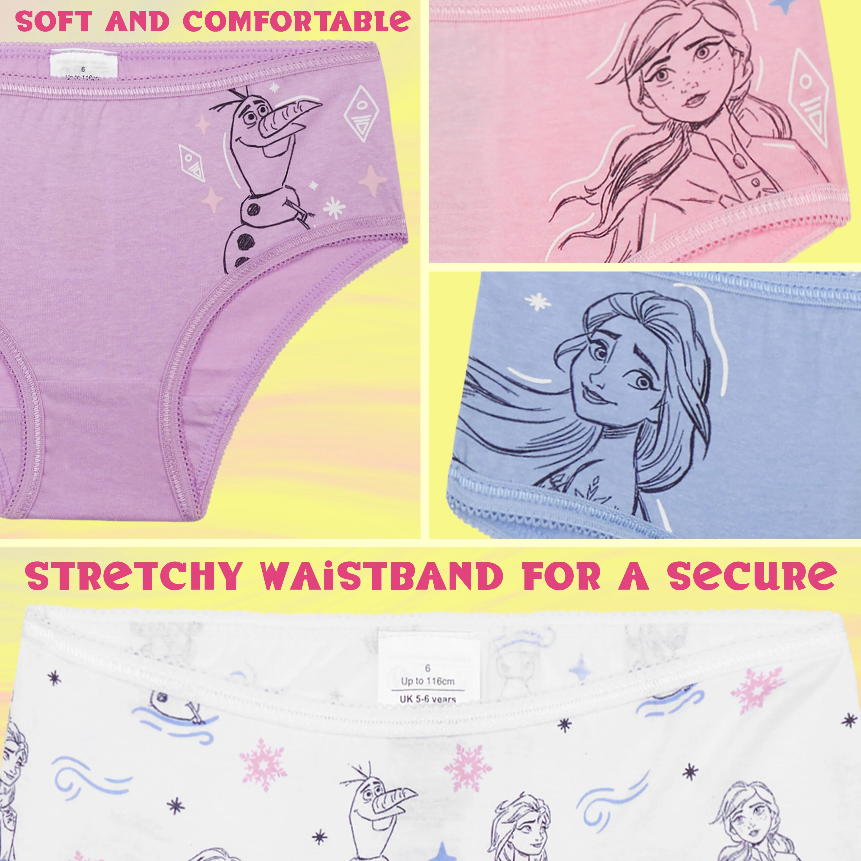 Get Trend Frozen Girls Breathable Panties Toddlers Teens Underwear Multipack - Image 4