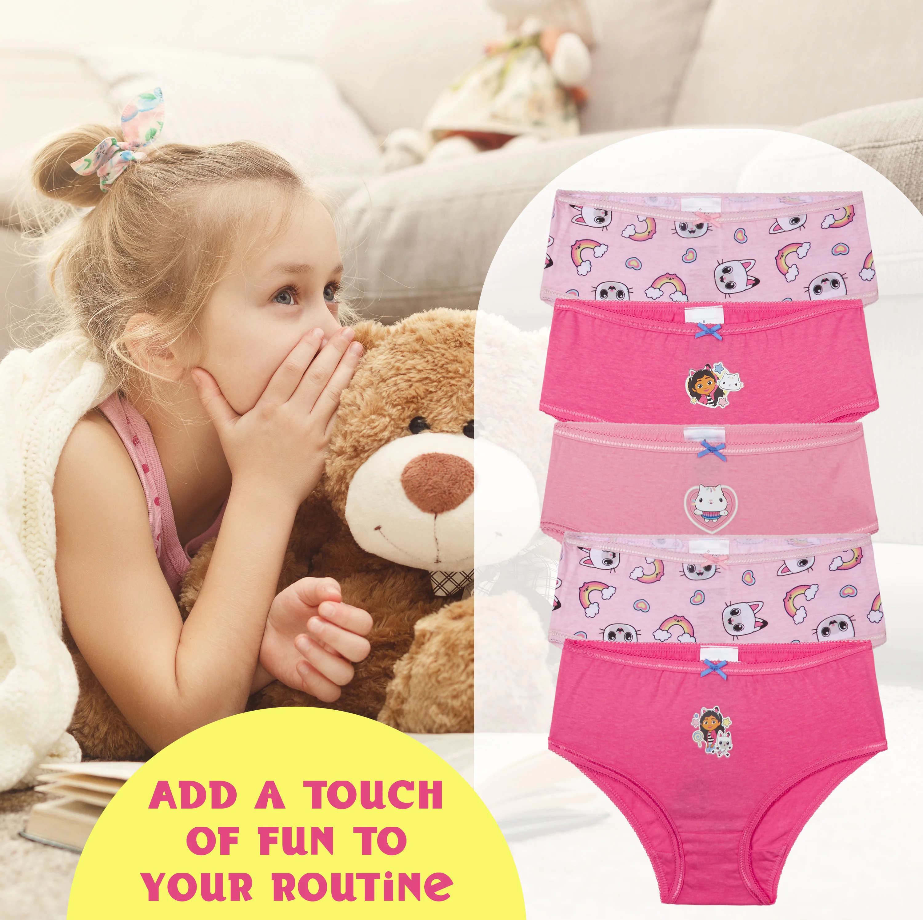 Get Trend Gabby's Dollhouse Knickers Girls Breathable Panties Multipack - Image 2