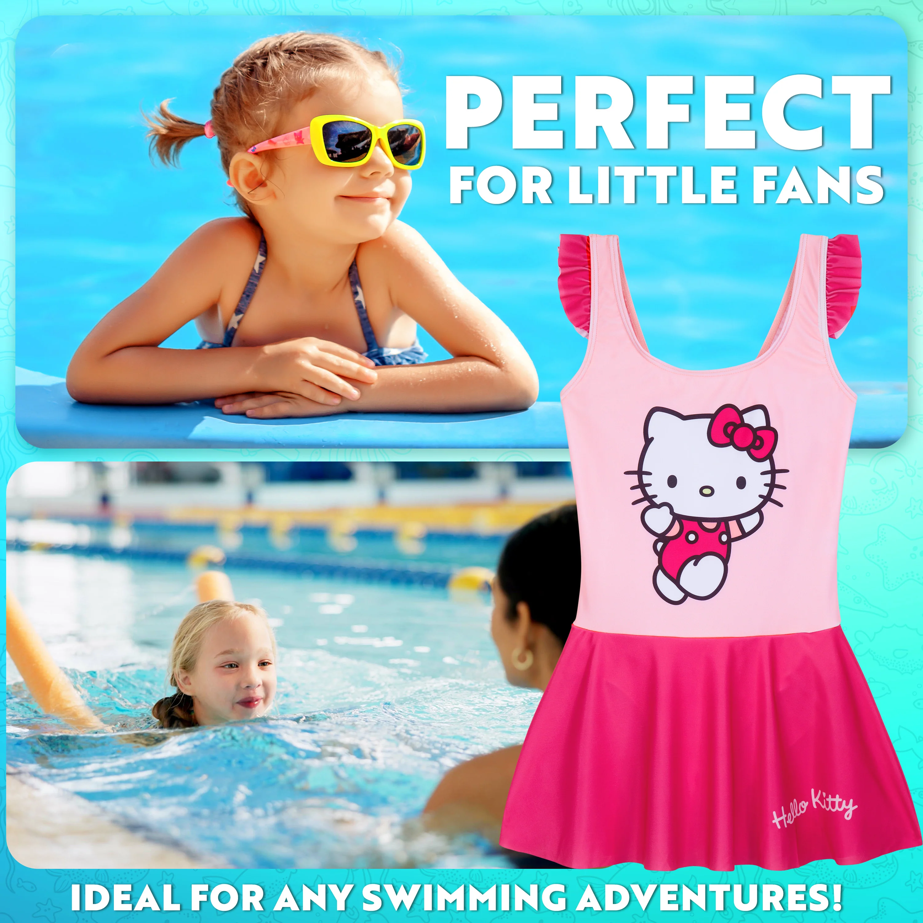 Get Trend Girls Swimming Costume Swim Dress Stretchy One Piece Swimsuit Comfortable Teenagers Swimwear for Beach Pool Holiday Essentials - Image 2
