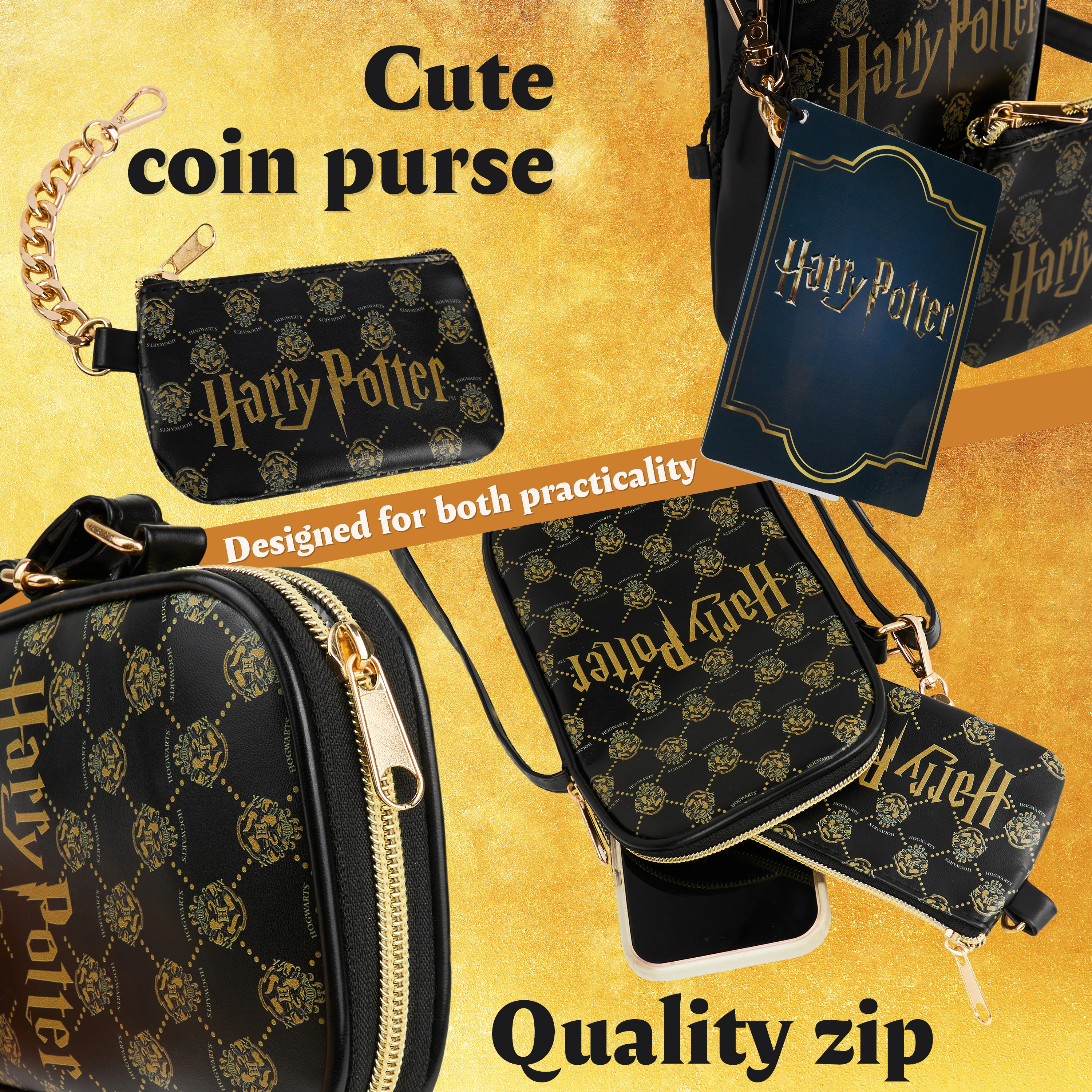Get Trend Harry Potter for Girls Teenagers Women Shoulder Bag Zipped Crossbody - Image 4