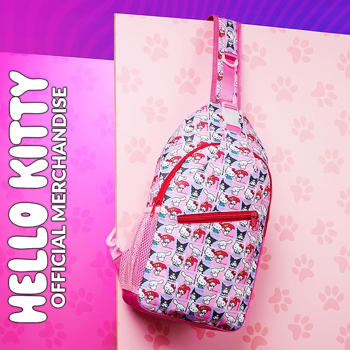 Get Trend Hello Kitty Cross Body Bag Girls Teens Travel Bag - Image 5