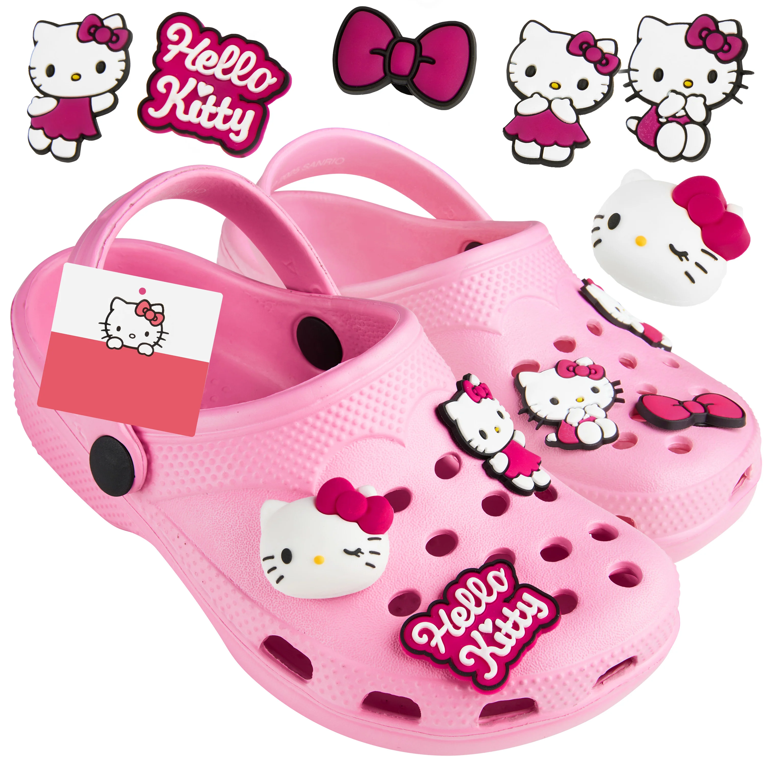 Get Trend Hello Kitty Sanrio Clogs Girls Garden Shoes Slip On Removable Charms - Image 2