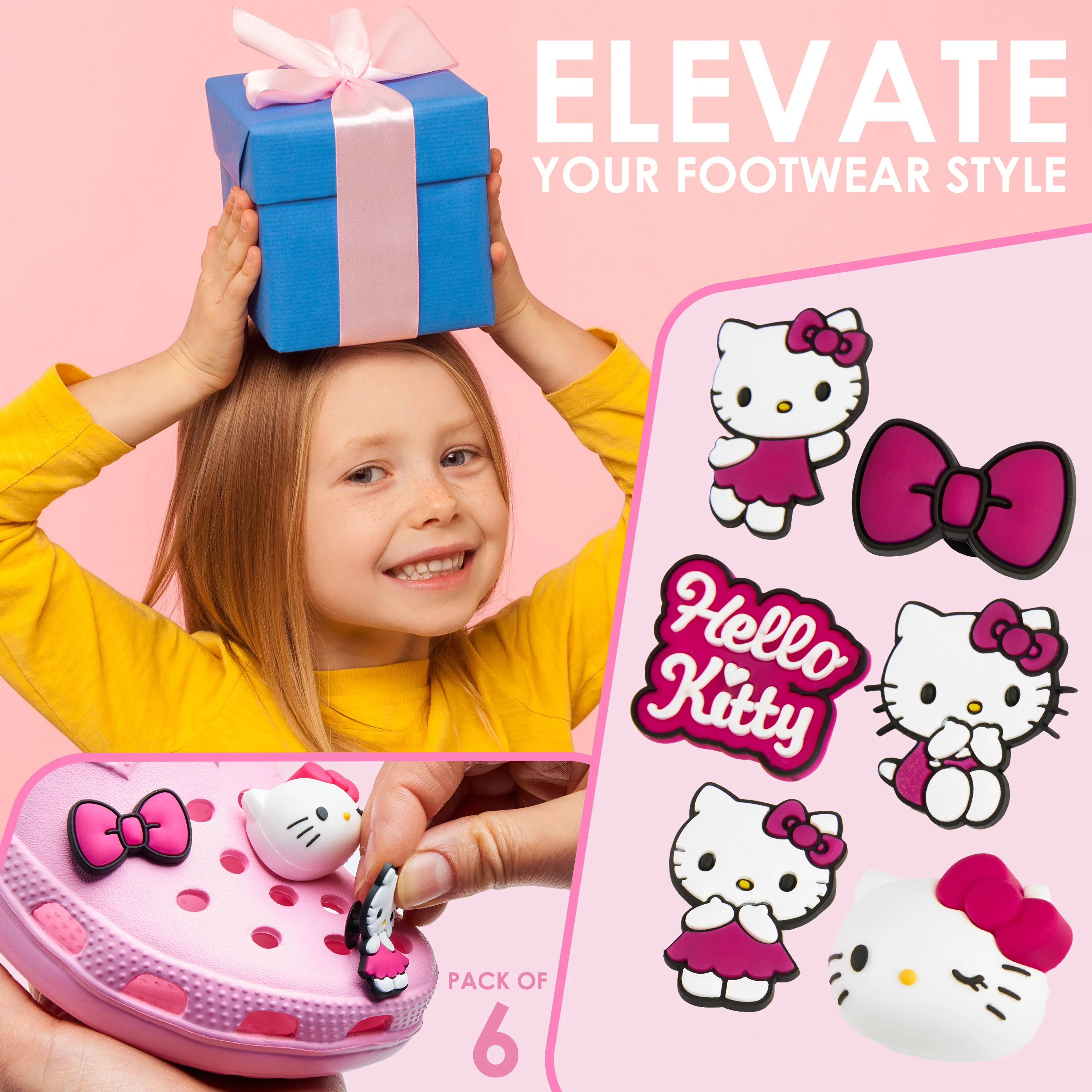 Get Trend Hello Kitty Sanrio Clogs Girls Garden Shoes Slip On Removable Charms - Image 4