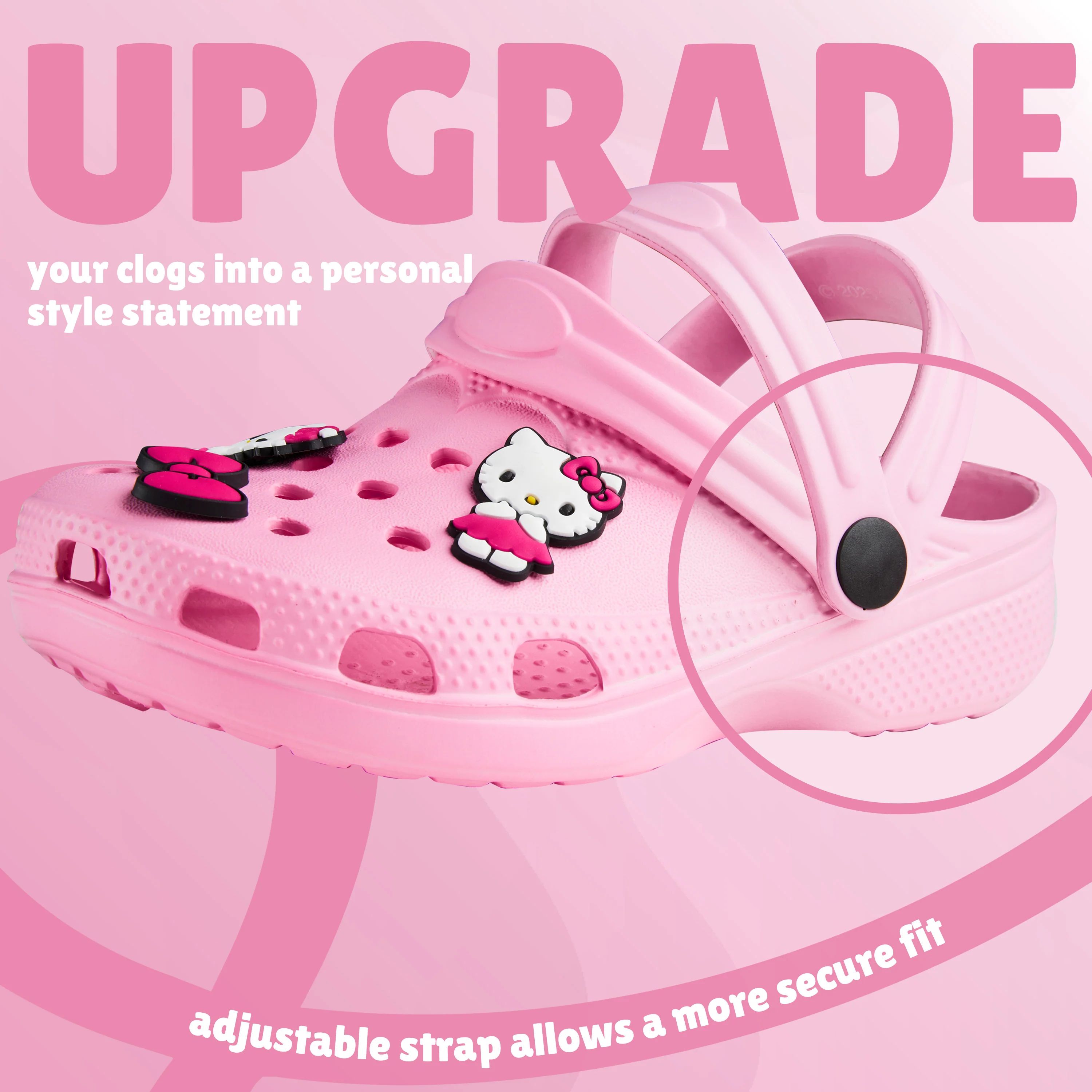 Get Trend Hello Kitty Sanrio Clogs Girls Garden Shoes Slip On Removable Charms - Image 5
