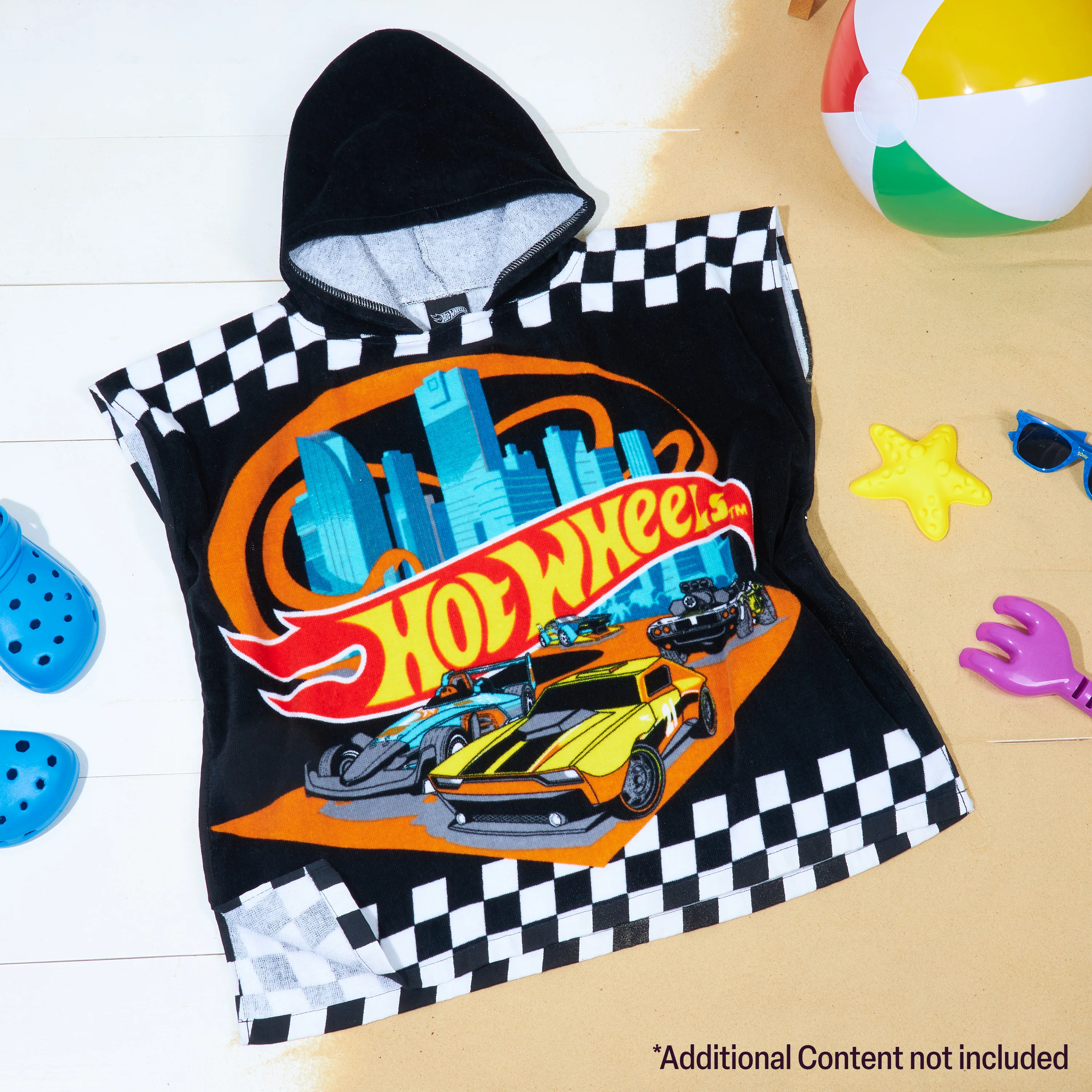 Get Trend Hot Wheels Bath Towel Poncho Towel Black Hot Wheels 4-9 years - Image 5