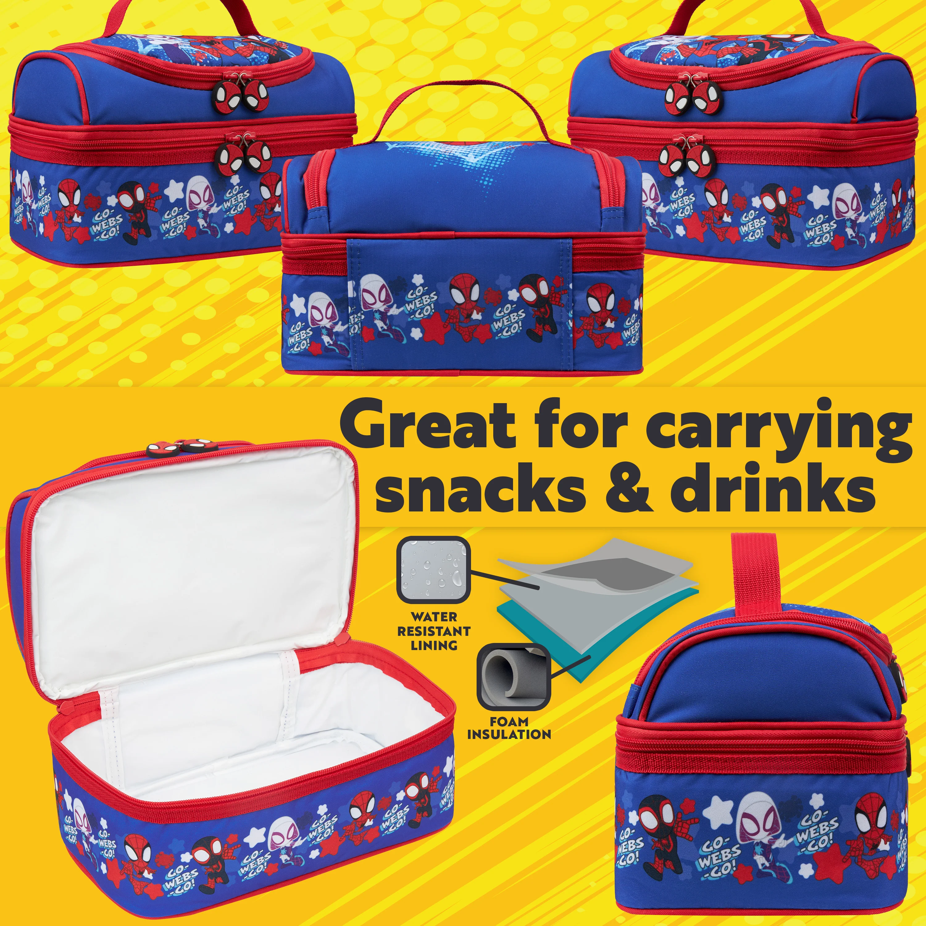 Get Trend Marvel Spidey Lunch Bag for Kids Insulated Lunch Box with Compartments - Image 3