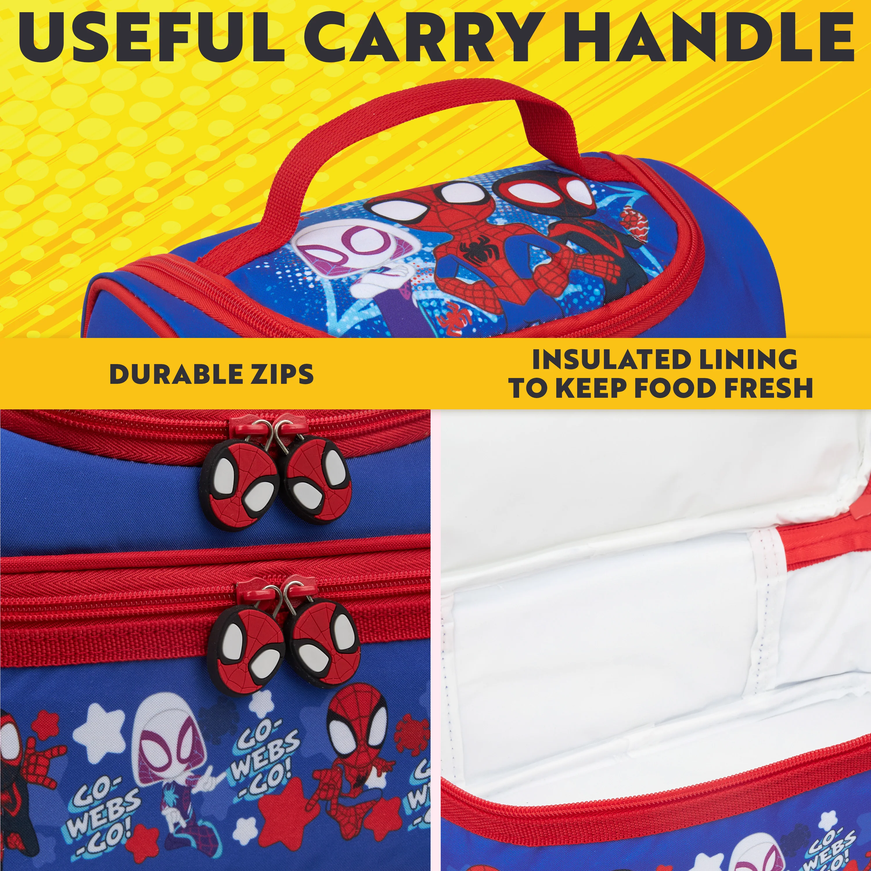 Get Trend Marvel Spidey Lunch Bag for Kids Insulated Lunch Box with Compartments - Image 4