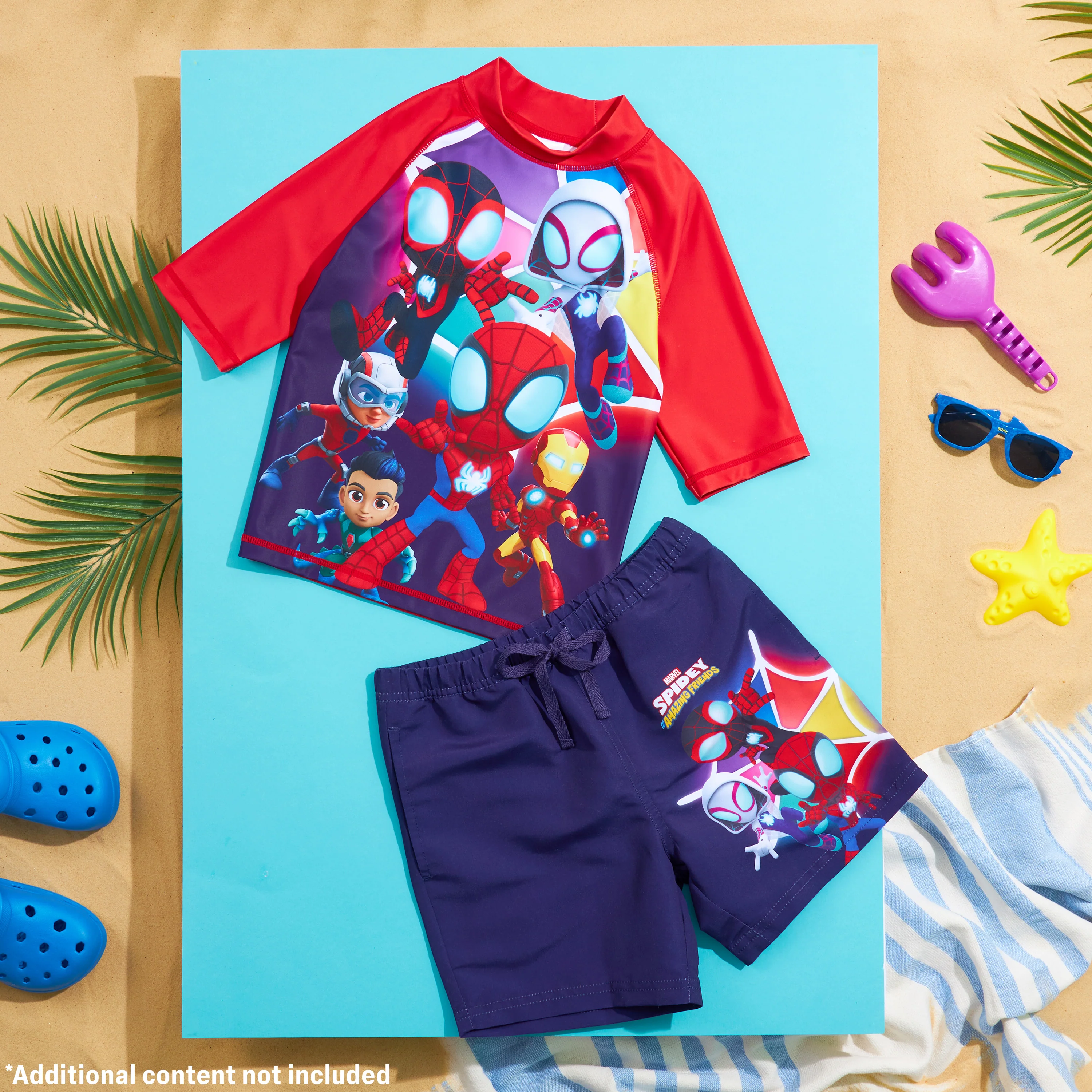 Get Trend Marvel | Spidey Swimsuit Set for Boys Teenagers 2 Pcs with Swimming Trunks Boys Rash Vest for Swimming Beach Trip Holiday Essentials - Image 5