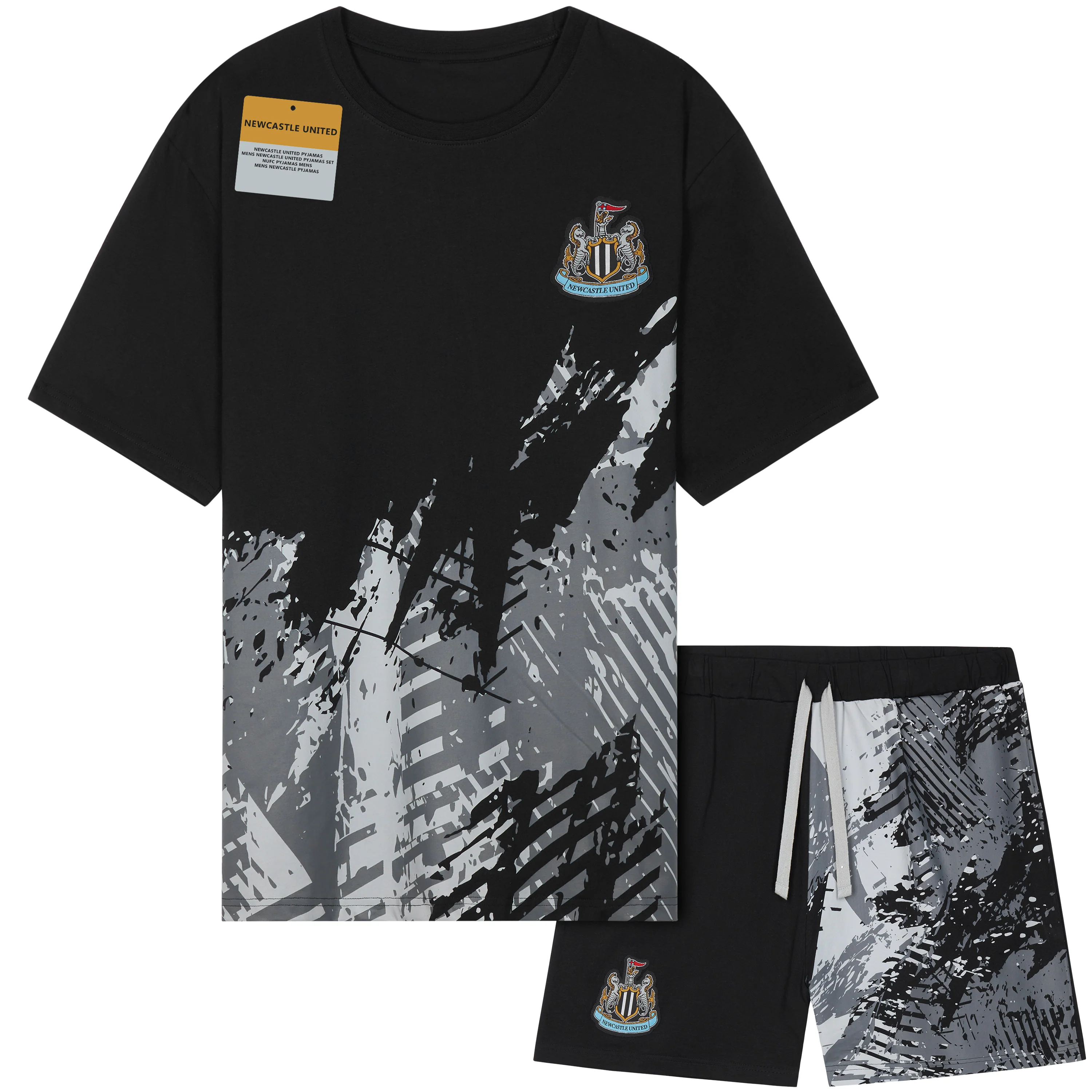 Get Trend Mens Pyjamas Set Short PJs Soft Breathable Nightwear Sleepwear Cosy Summer Lounge Set Football Gifts for Men