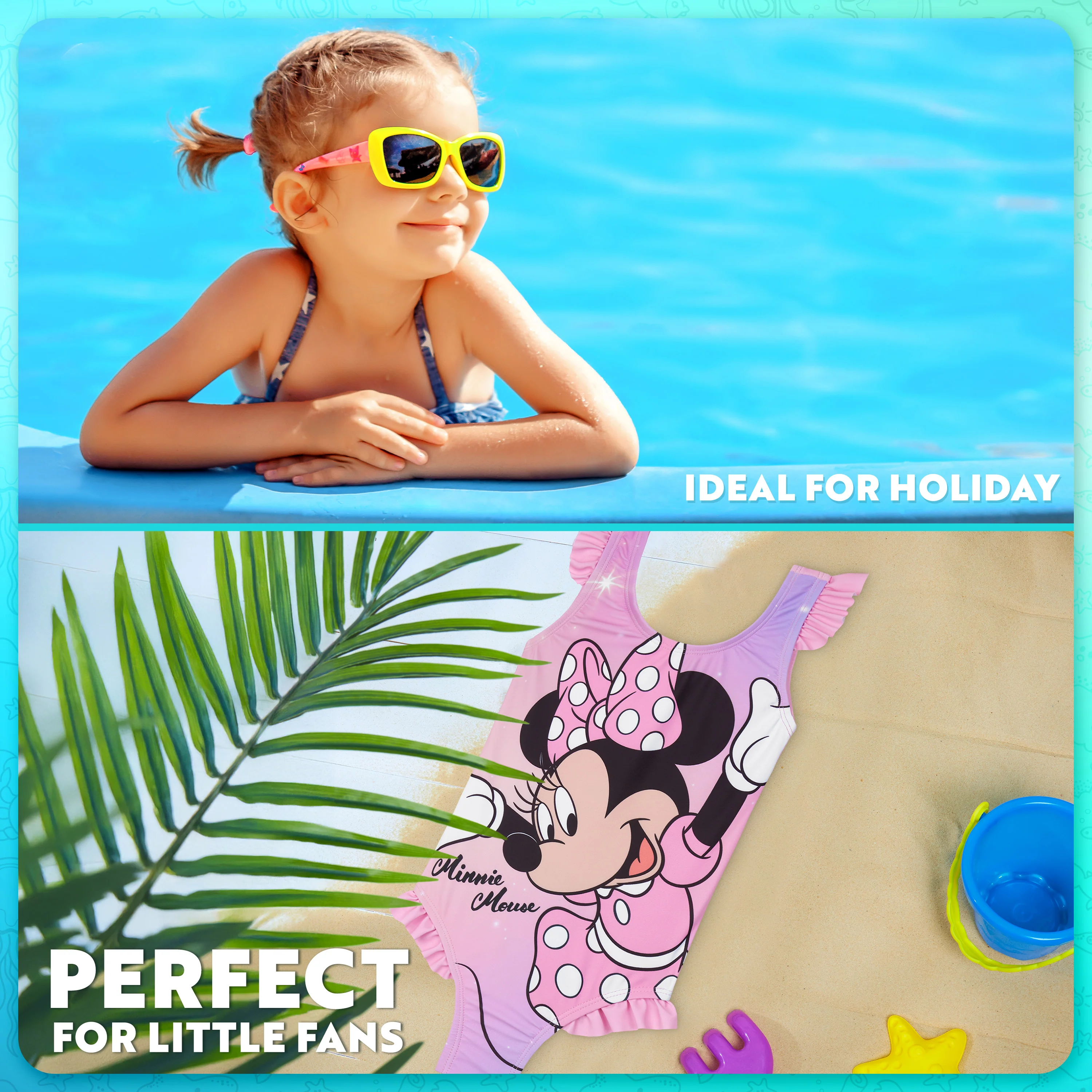 Get Trend Disney | Minnie mouse Girls Swimming Costume Toddlers One Piece Stretchy Swimsuit Comfortable Straps Swimwear for Beach Pool Swimming Holiday Essentials - Image 2