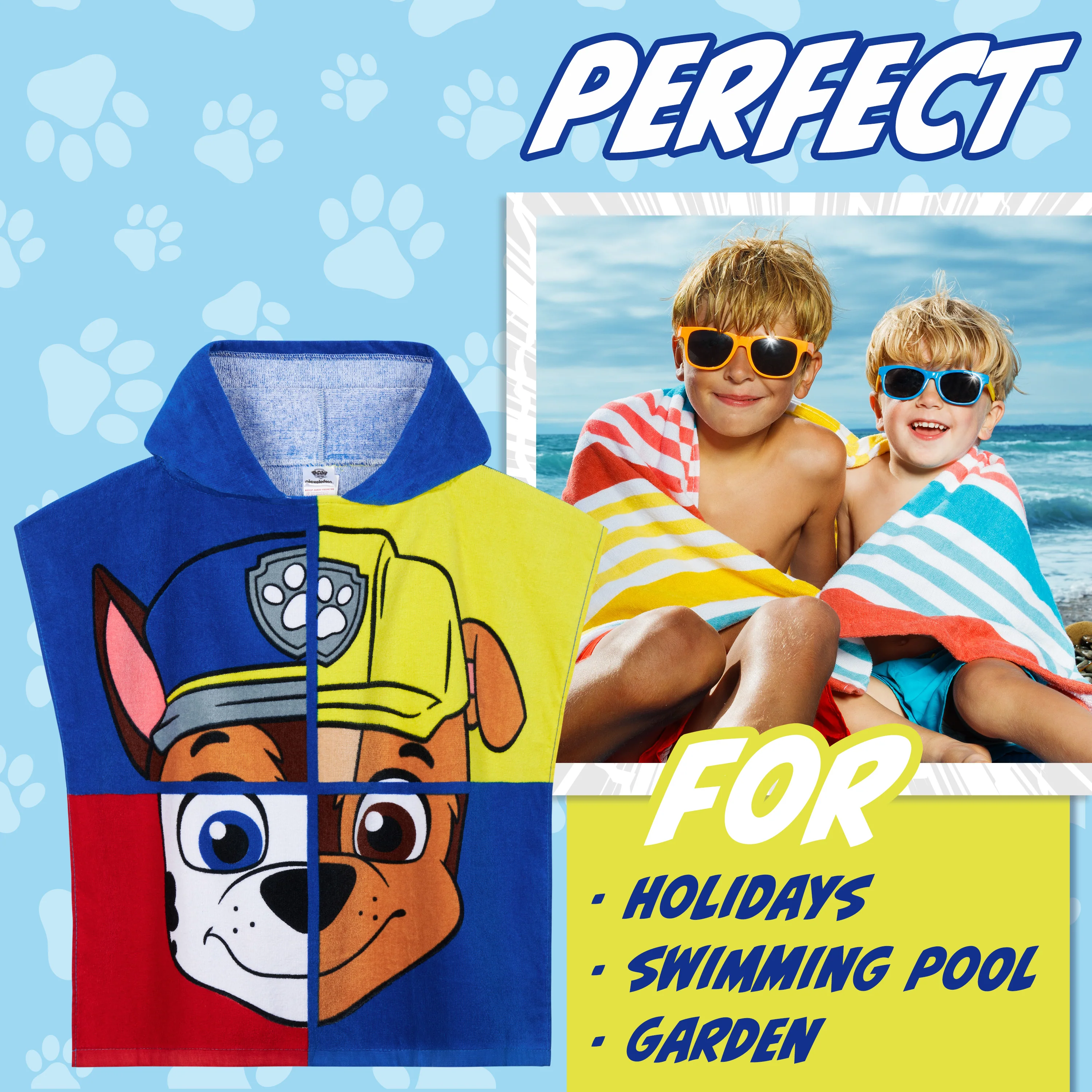 Get Trend Paw Patrol Bath Towel with Hood for Kids Changing Robe Marshall Rubble - Image 2