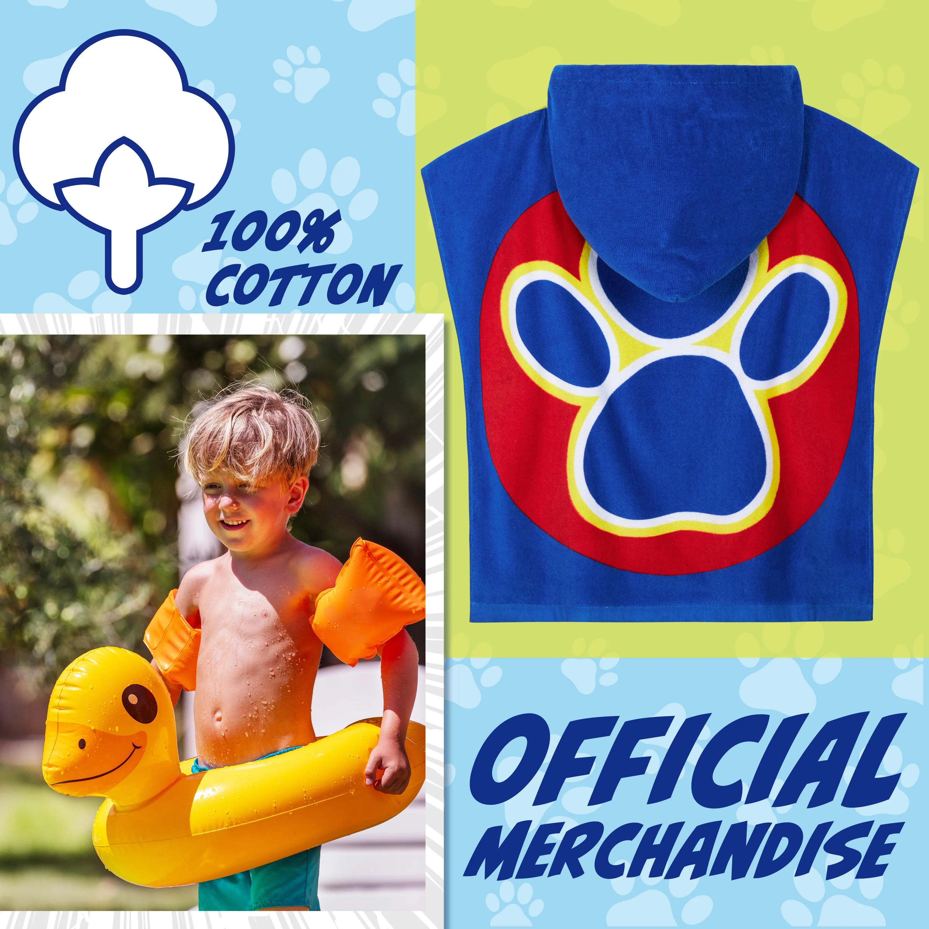 Get Trend Paw Patrol Bath Towel with Hood for Kids Changing Robe Marshall Rubble - Image 3