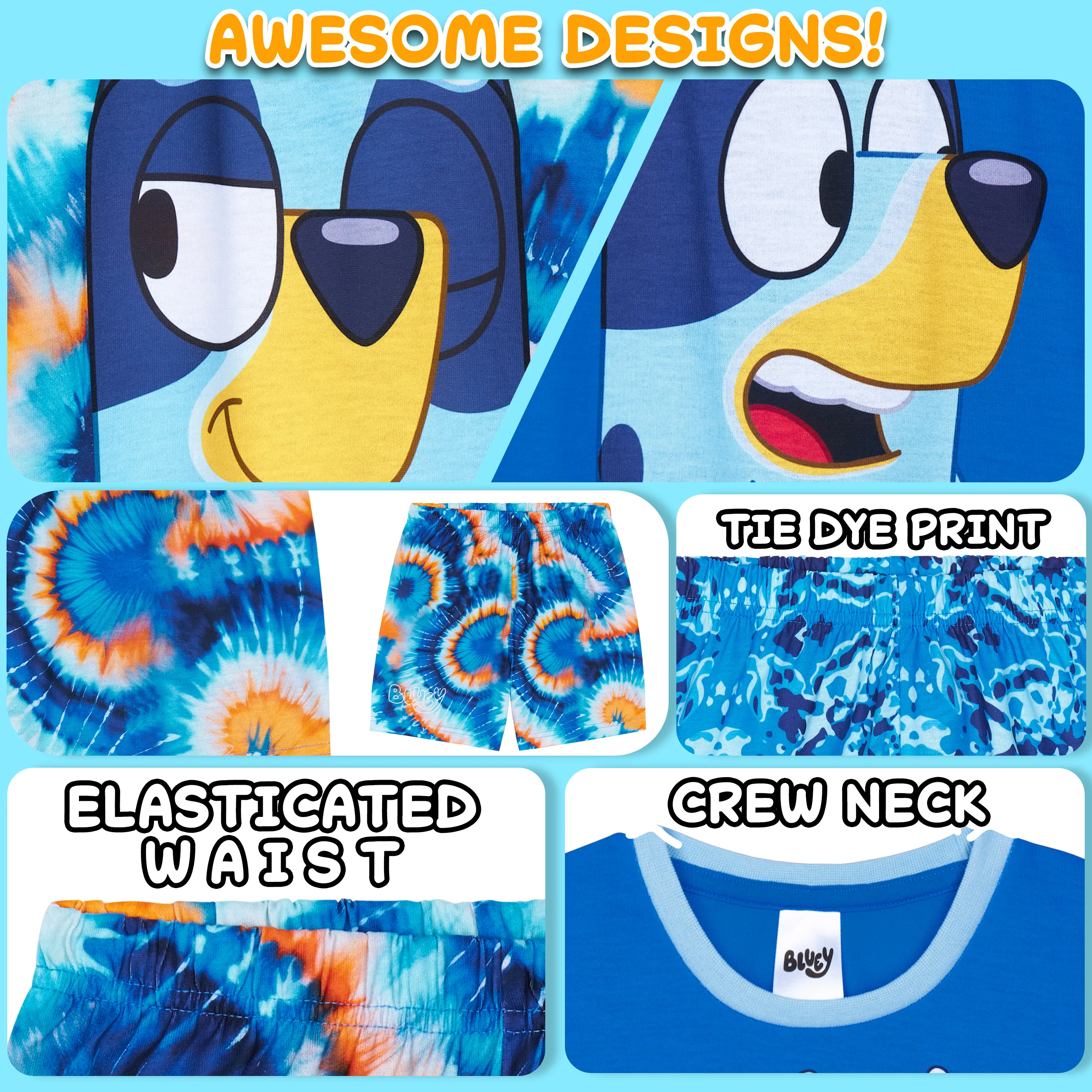 Get Trend PJs Boys 2 Pack Pyjamas Set Short Sleeve Kids Teenagers Lounge Sets Nightwear Soft Comfy Sleepwear Boys Gifts - Image 4