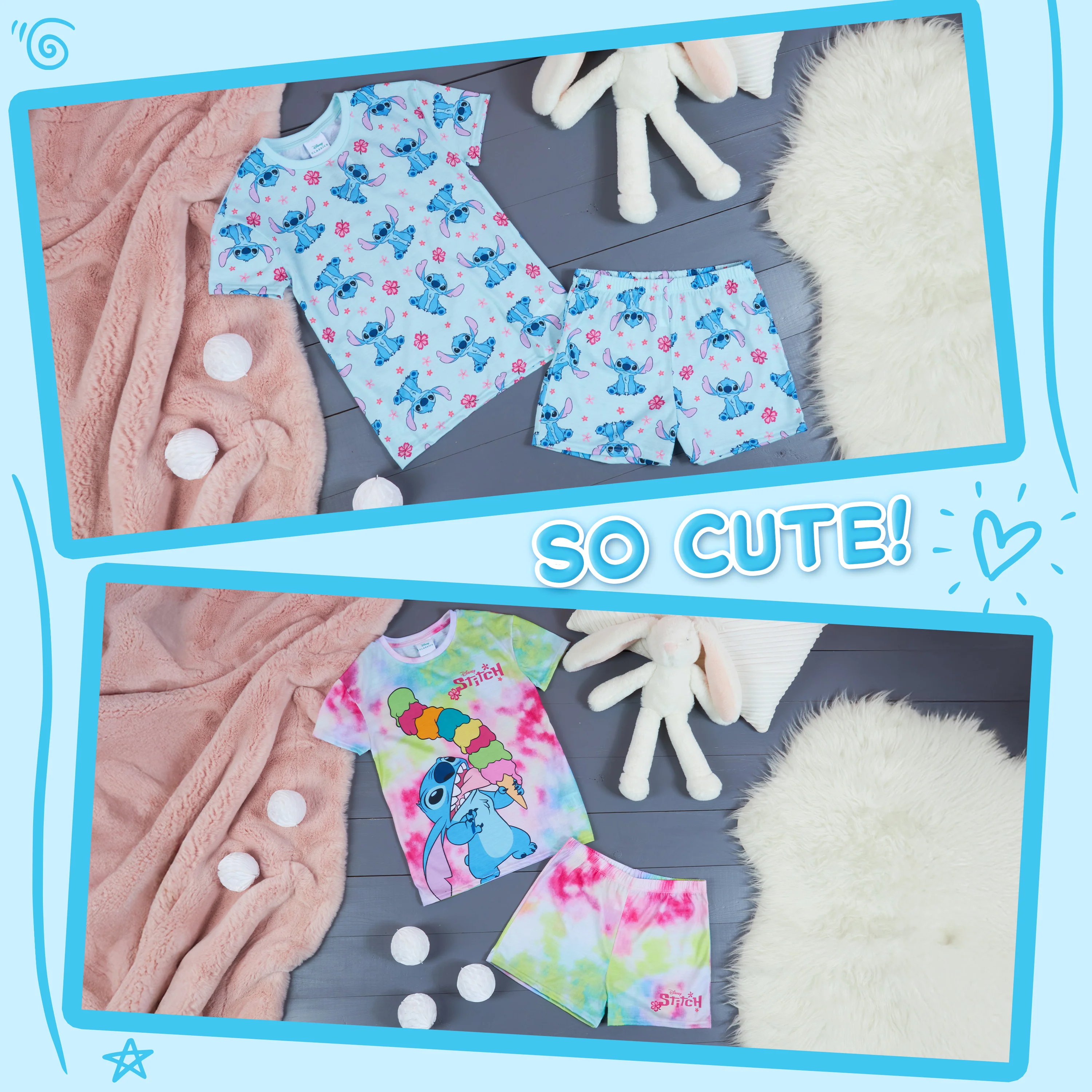 Get Trend PJs for Girls Pack of 2 Short Sleeve Pyjamas Set for Kids Teenagers Lounge Sets Nightwear Soft Comfy Sleepwear Gifts for Girls - Image 5