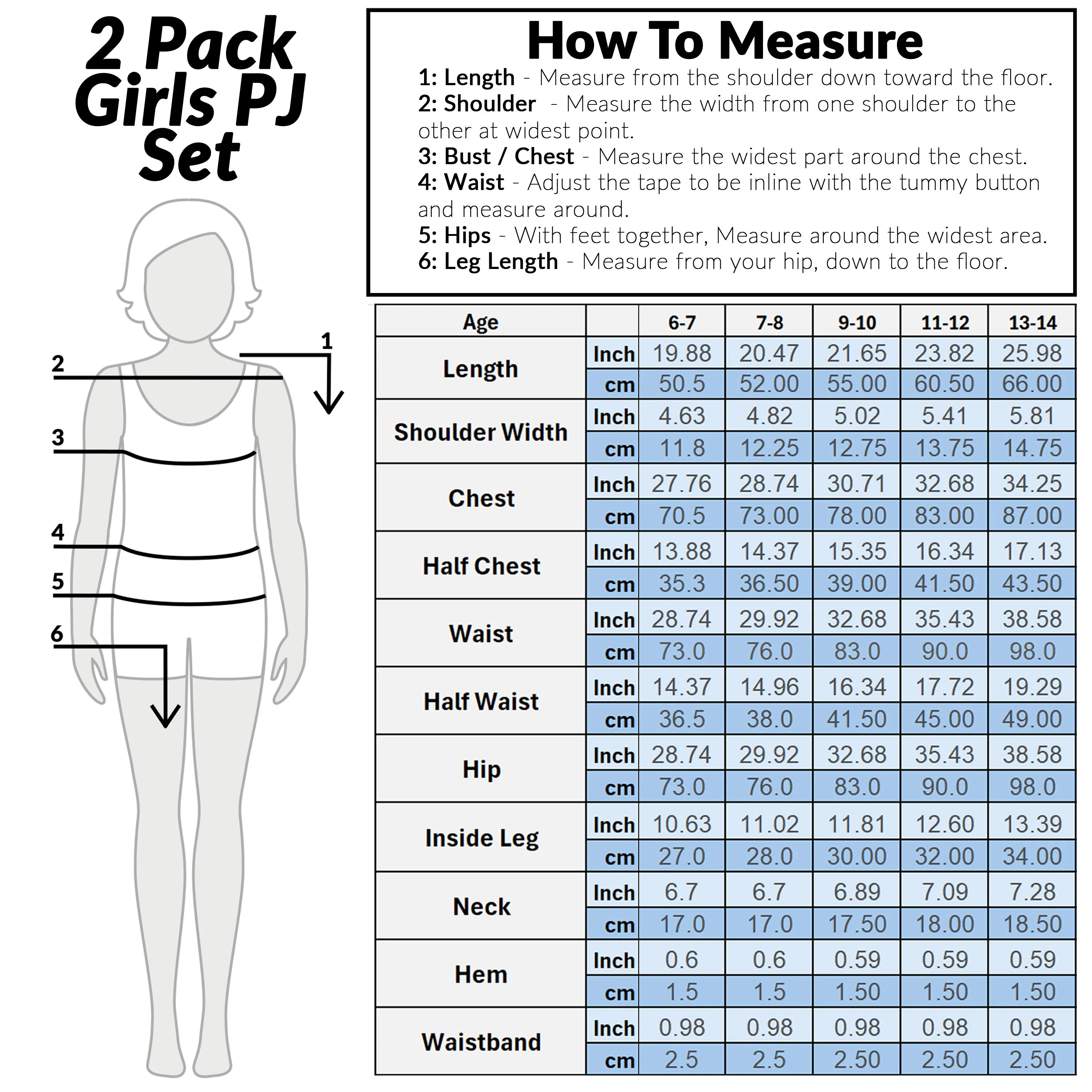 Get Trend PJs for Girls Pack of 2 Short Sleeve Pyjamas Set for Kids Teenagers Lounge Sets Nightwear Soft Comfy Sleepwear Gifts for Girls - Image 6