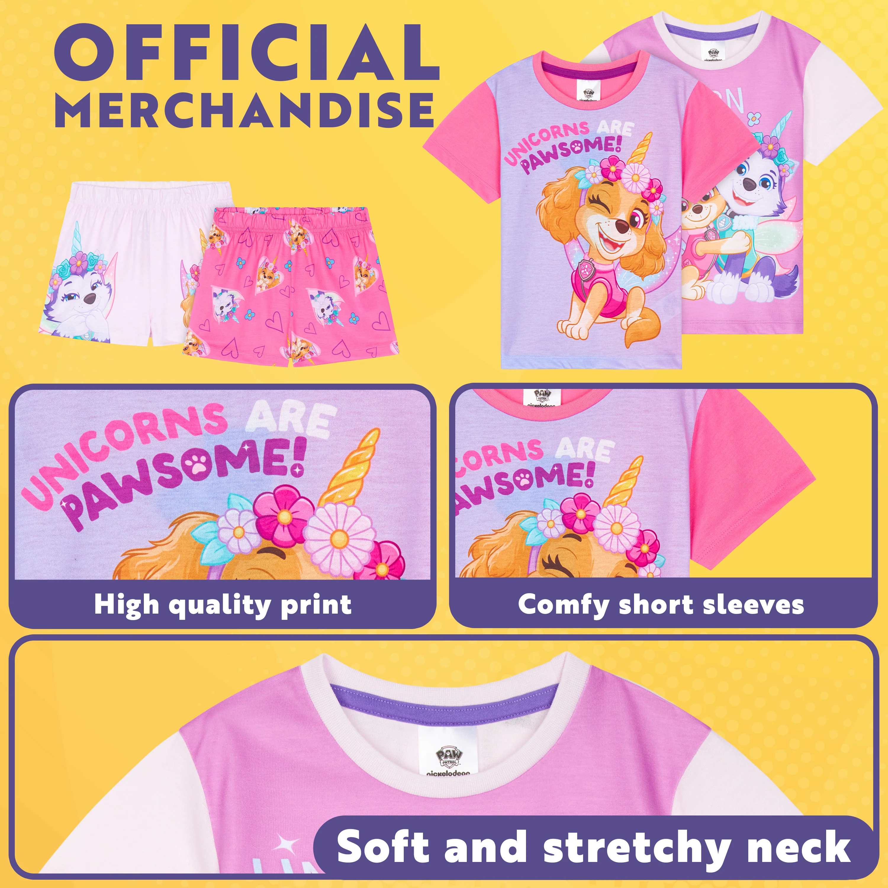 Get Trend PJs Girls 2 Pack Short Sleeve Pyjamas Set Kids Teens Lounge Sets Nightwear Soft Comfy Sleepwear Gifts for Girls - Image 7