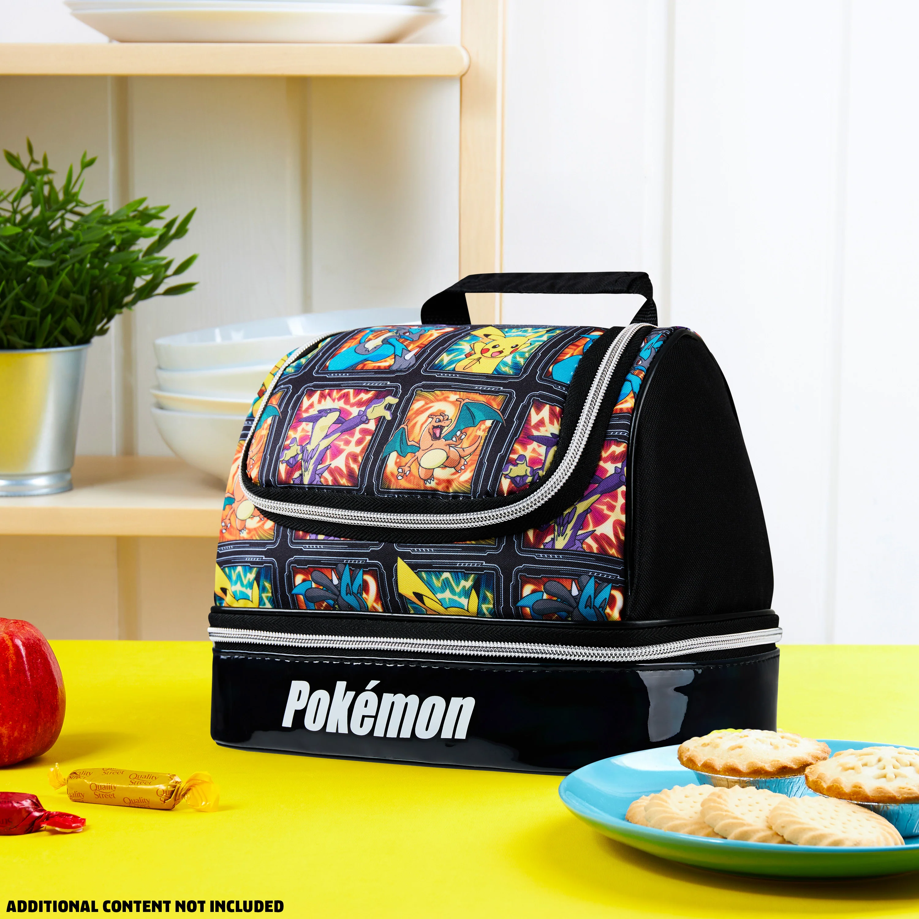 Get Trend Pokemon Lunch Bag for Kids Teens Anime Insulated Lunch Box with Compartments Pikachu Double Decker Snacks Food Carrier for School Travel Picnic Cooler Bag (Multi Pokemon) - Image 5