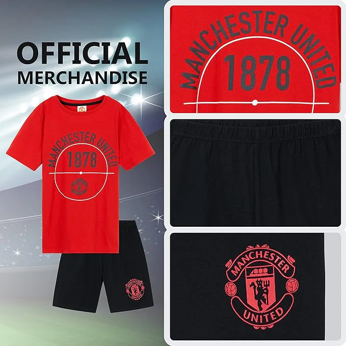 Get Trend Pyjamas for Boys Teens Short Football PJs Set Breathable Nightwear Loungewear - Image 5
