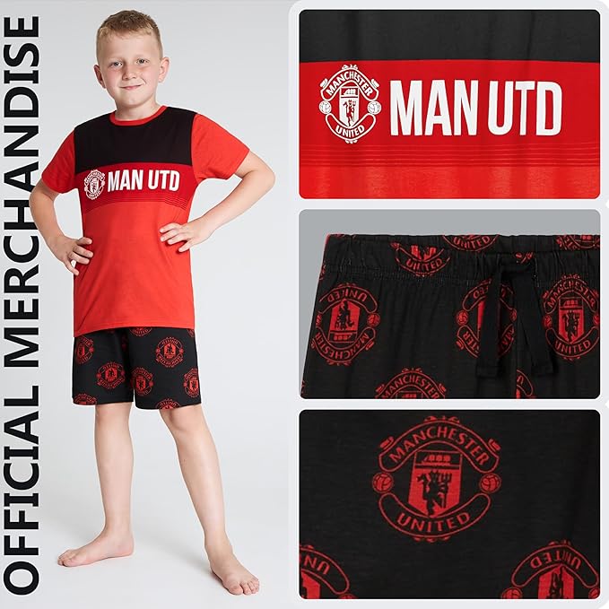 Get Trend Pyjamas for Boys Teens Short Football PJs Set Breathable Nightwear Loungewear - Image 5