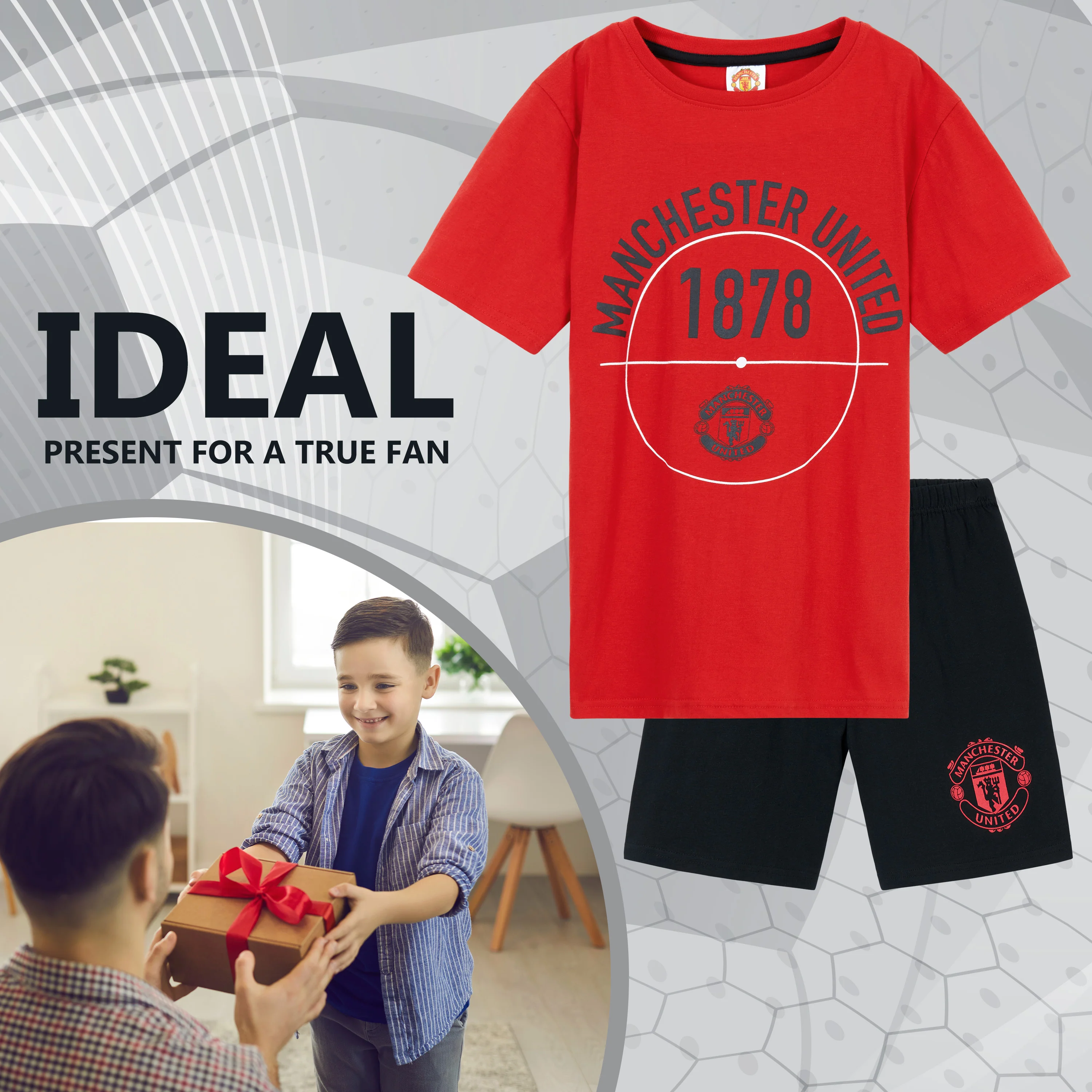 Get Trend Pyjamas for Boys Teens Short Football PJs Set Breathable Nightwear Loungewear - Image 3