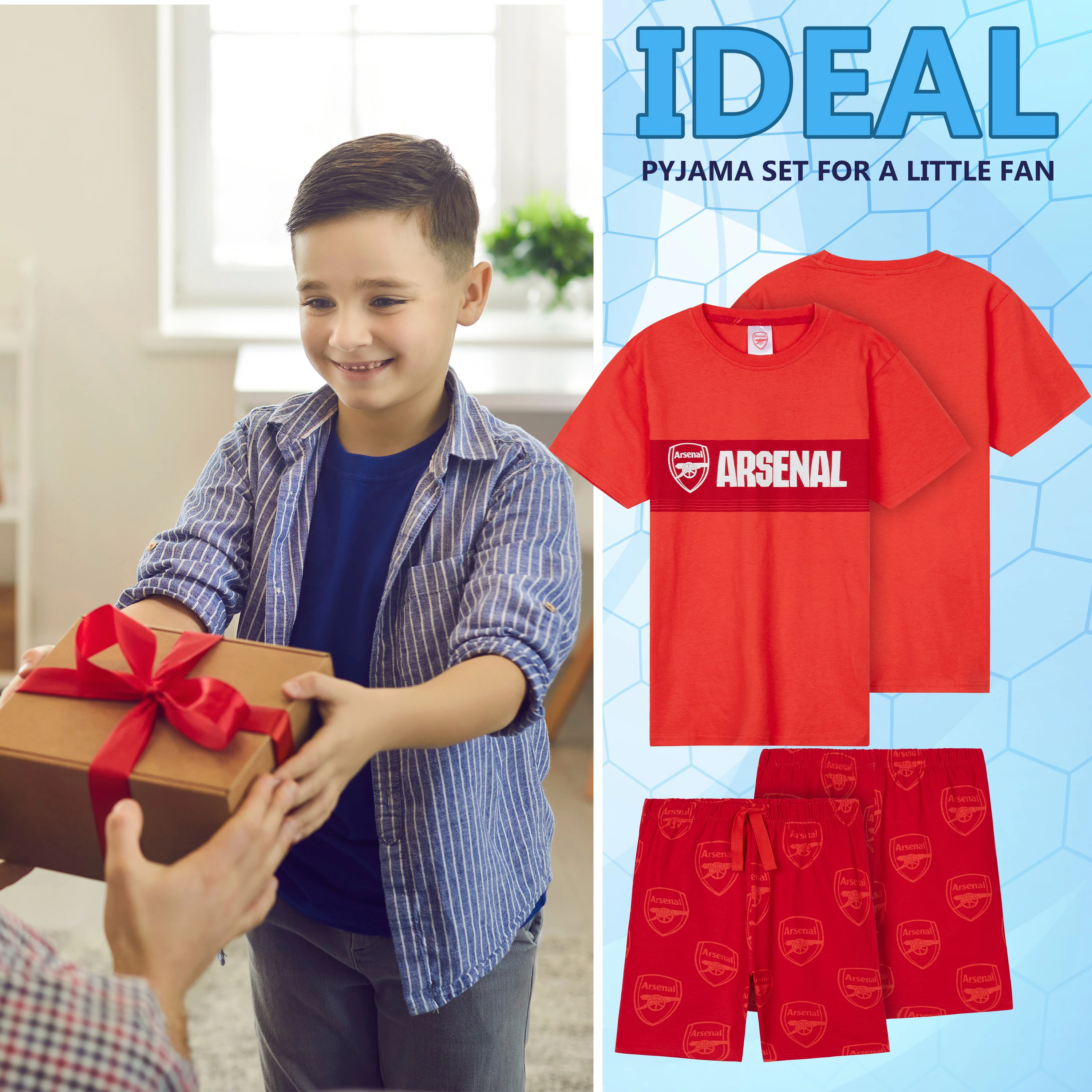 Get Trend Pyjamas for Boys Teens Short Football PJs Set Breathable Nightwear Loungewear - Image 3