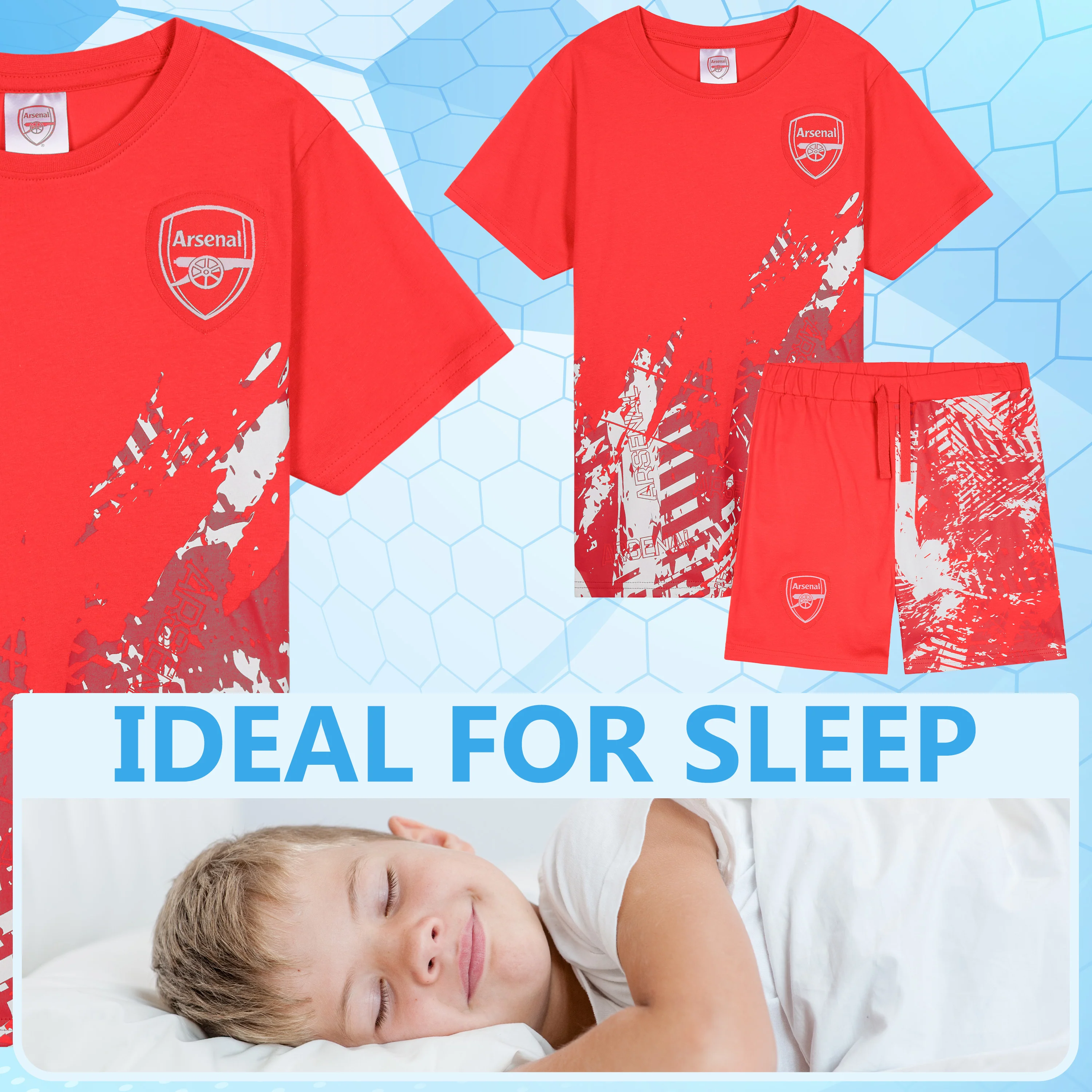 Get Trend Pyjamas for Boys Teens Short Football PJs Set Breathable Nightwear Loungewear Jammies Sleepwear Boys Gifts - Image 2