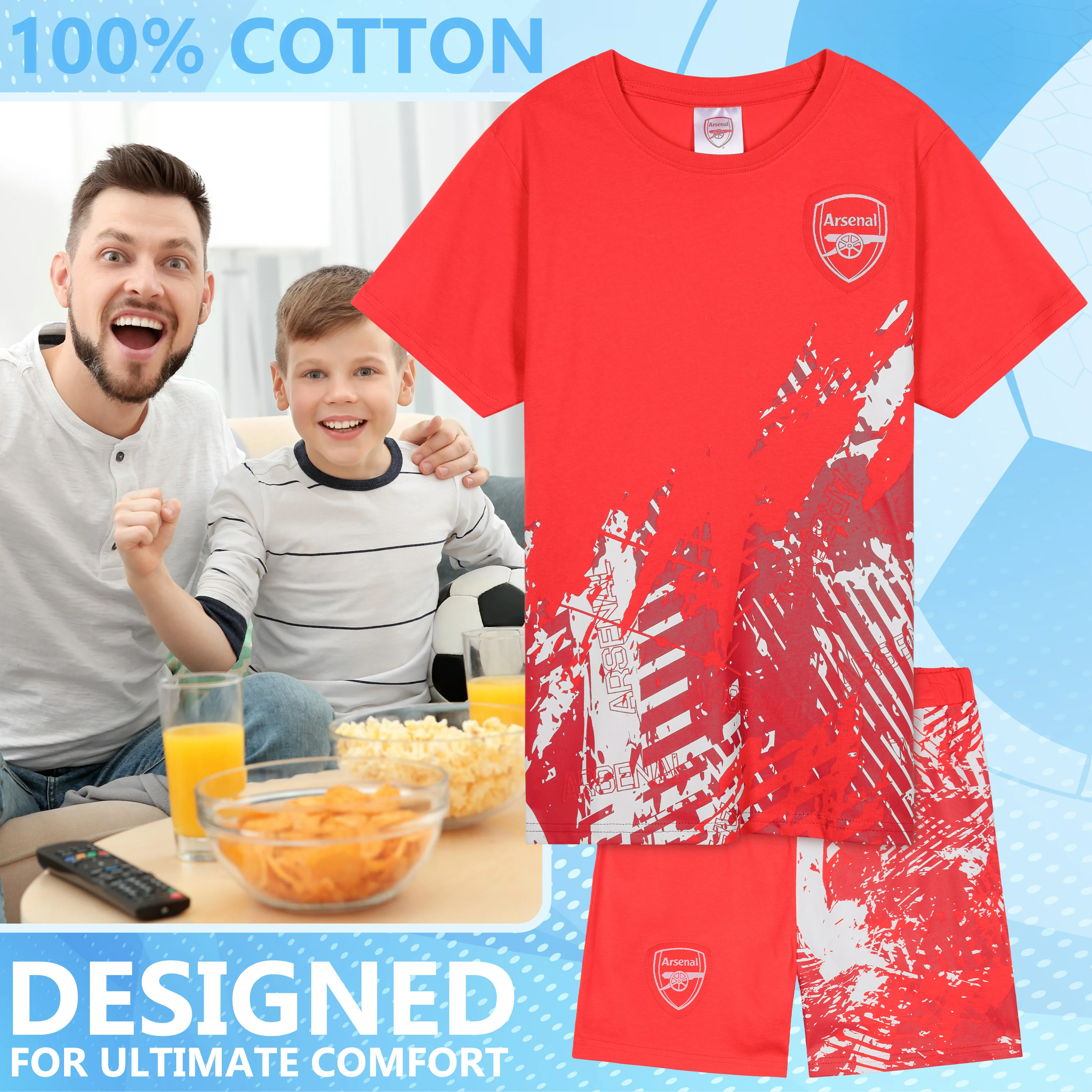 Get Trend Pyjamas for Boys Teens Short Football PJs Set Breathable Nightwear Loungewear Jammies Sleepwear Boys Gifts - Image 3