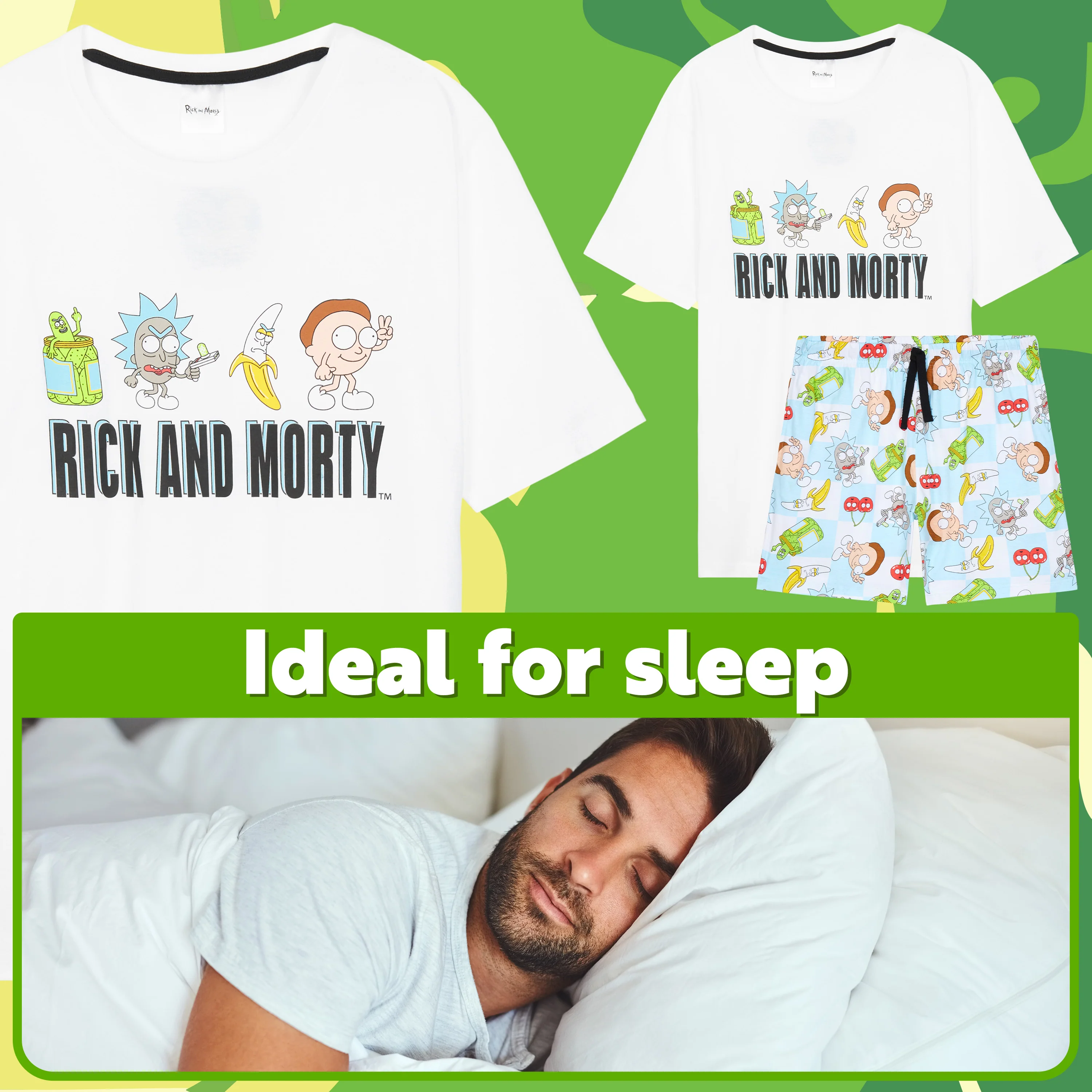 Get Trend Rick and Morty Mens Pyjamas Set Short PJs Nightwear Summer Lounge Set Sleepwear Jammies Funny Gifts for Men - Image 2