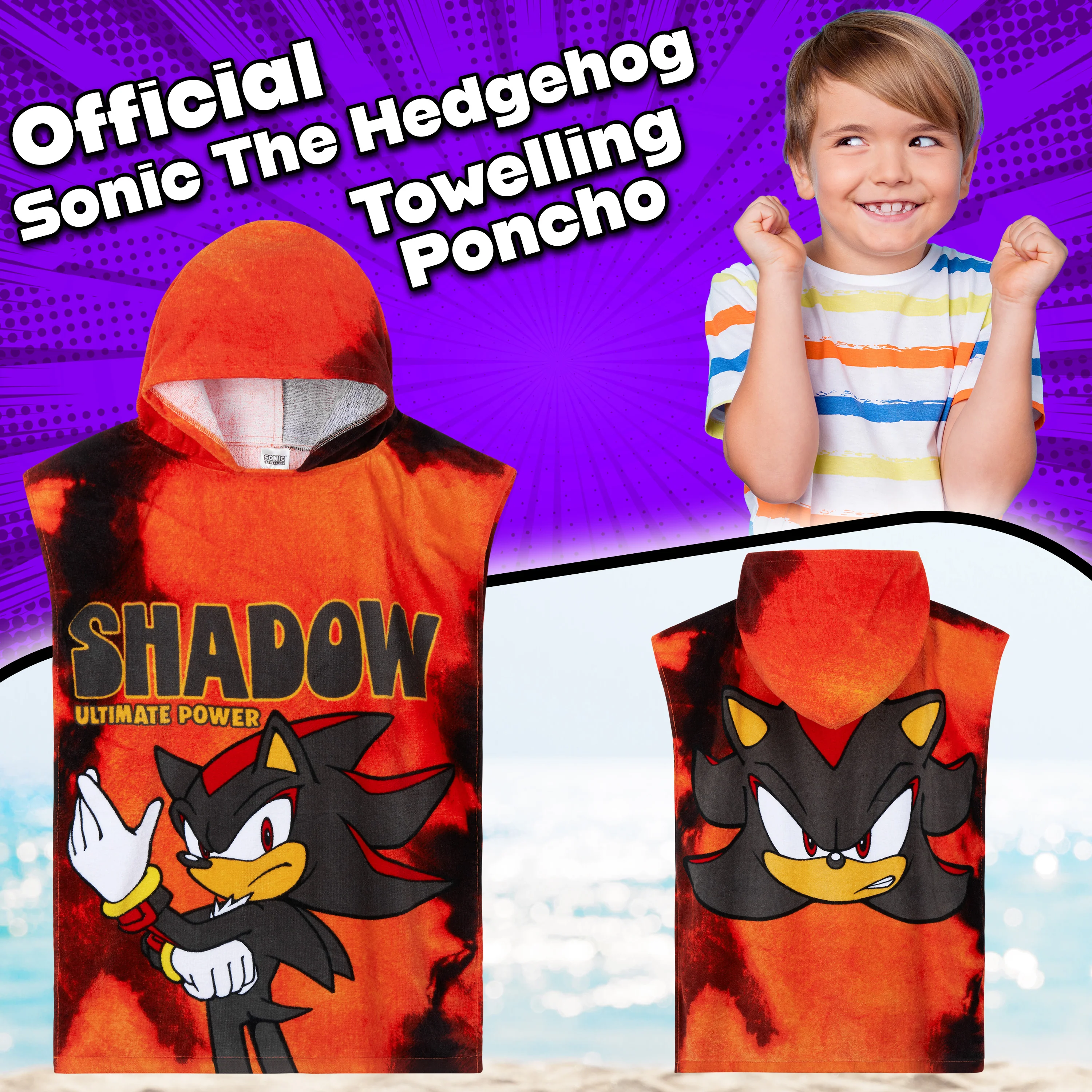 Get Trend SONIC THE HEDGEHOG Bath Towel Cotton Poncho Towel - Image 2