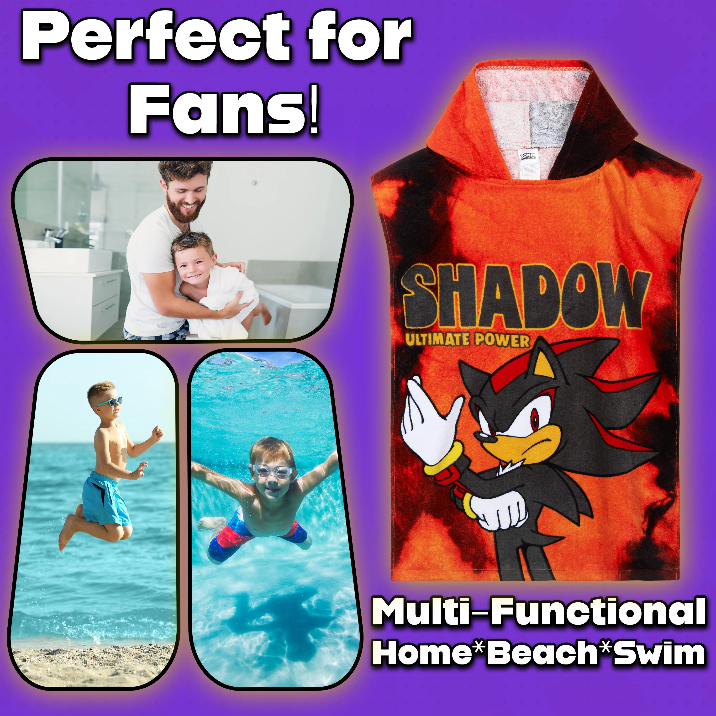 Get Trend SONIC THE HEDGEHOG Bath Towel Cotton Poncho Towel - Image 3