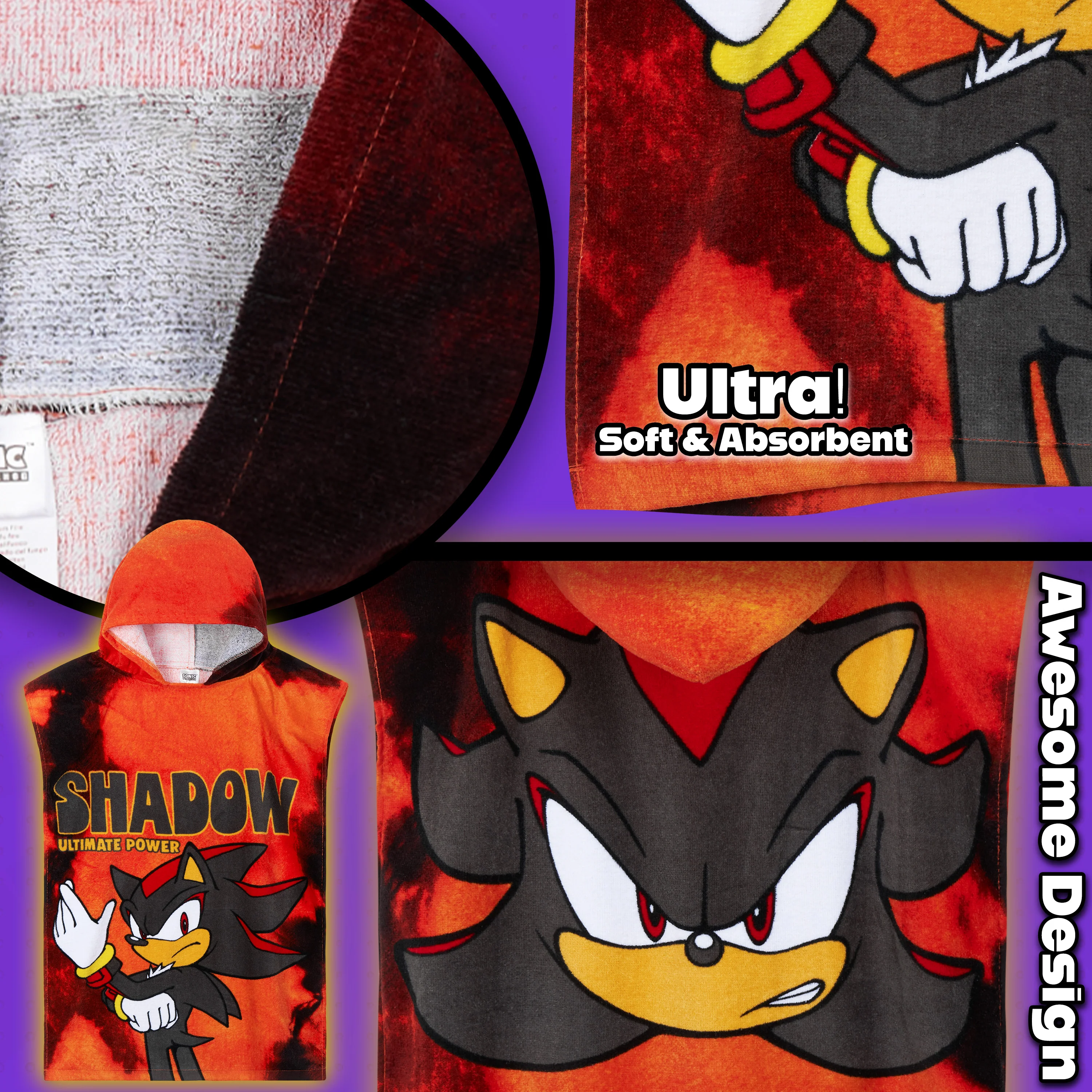 Get Trend SONIC THE HEDGEHOG Bath Towel Cotton Poncho Towel - Image 4
