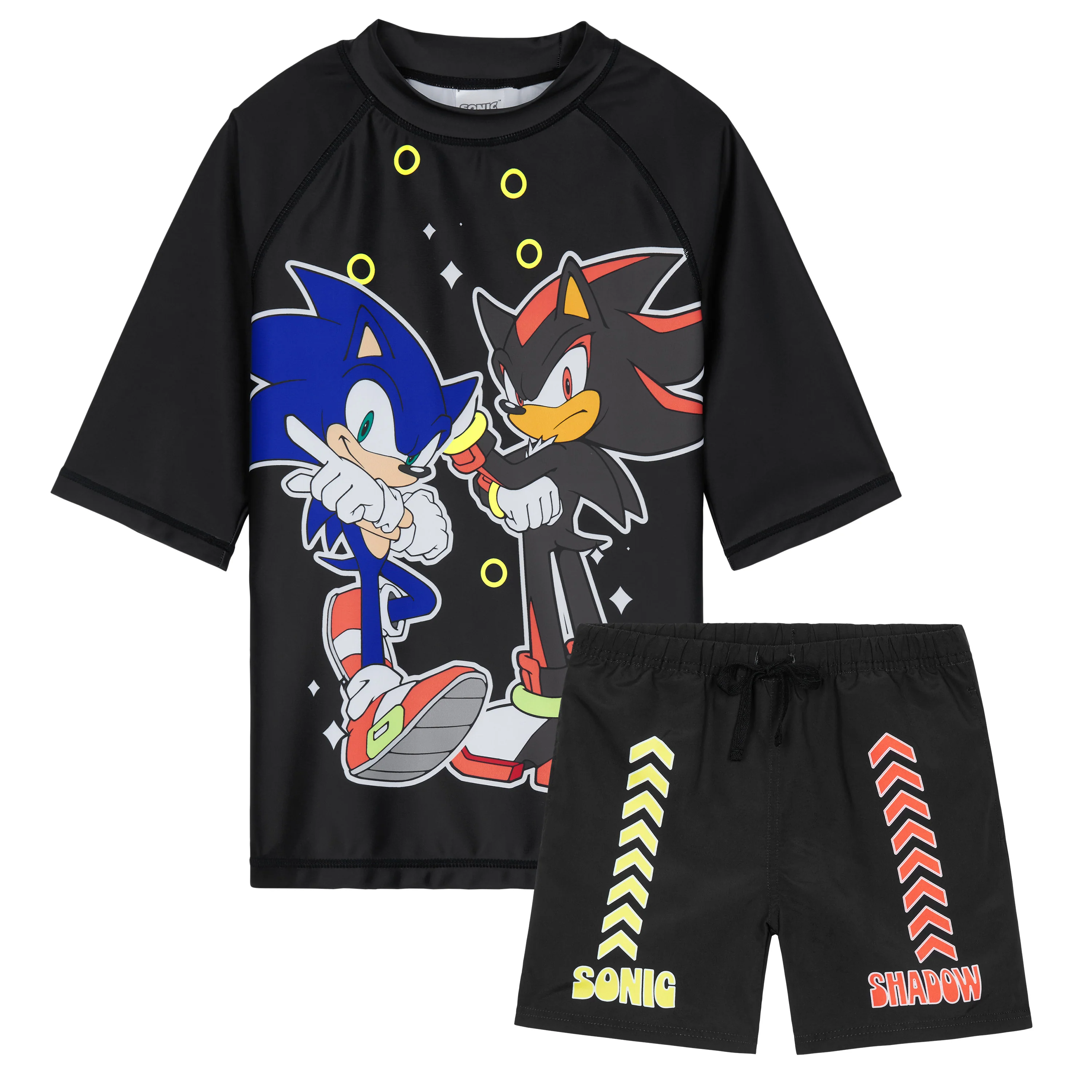Get Trend Sonic the Hedgehog Swimsuit Set for Boys 2 Pcs with Swimming Trunks Marshall Rubble Chase Boys Rash Vest for Swimming Beach Trip Holiday Essentials