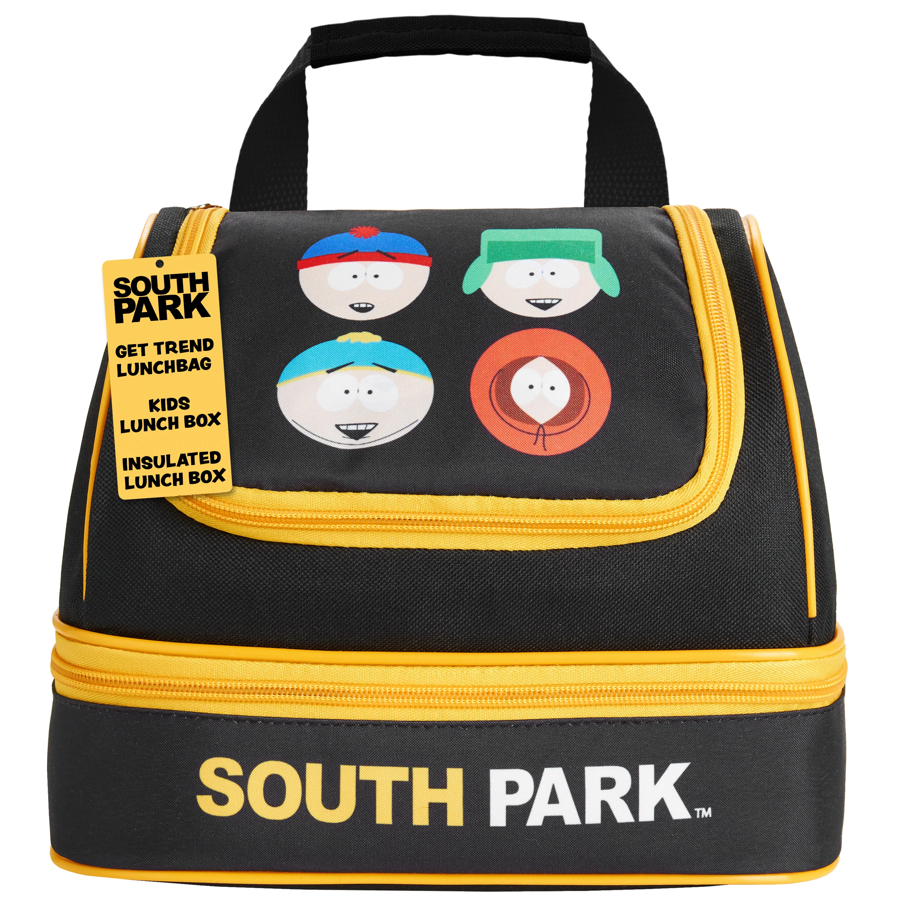 Get Trend South Park Lunch Bag for Teens Adults Stan Kenny Insulated Lunch Box Compartments Double Decker Snacks Food Carrier Work Travel Picnic Cooler Bag (Black South Park)